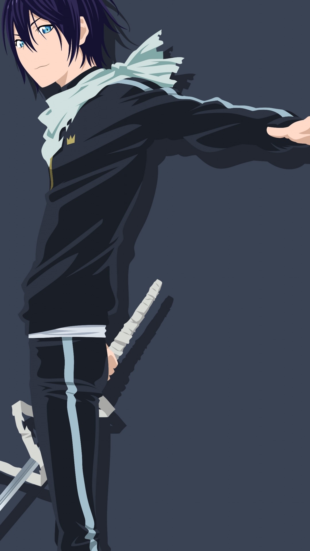 Yato, Noragami, Sciarpa, Minimalista, Verticale, 1080x1920, schermata di blocco iPhone