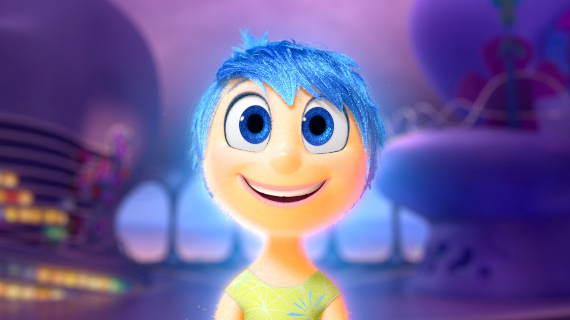 Gioia, Inside Out, Primo piano, Sorriso, Pixar, 1920x1080, sfondo per PC