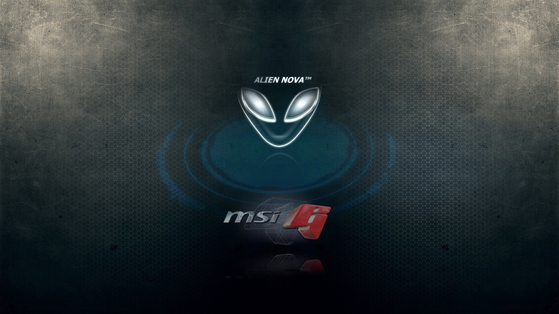 MSI, Alienware, Alien Nova, Logo, Blu scuro, Full HD, sfondo Windows 11