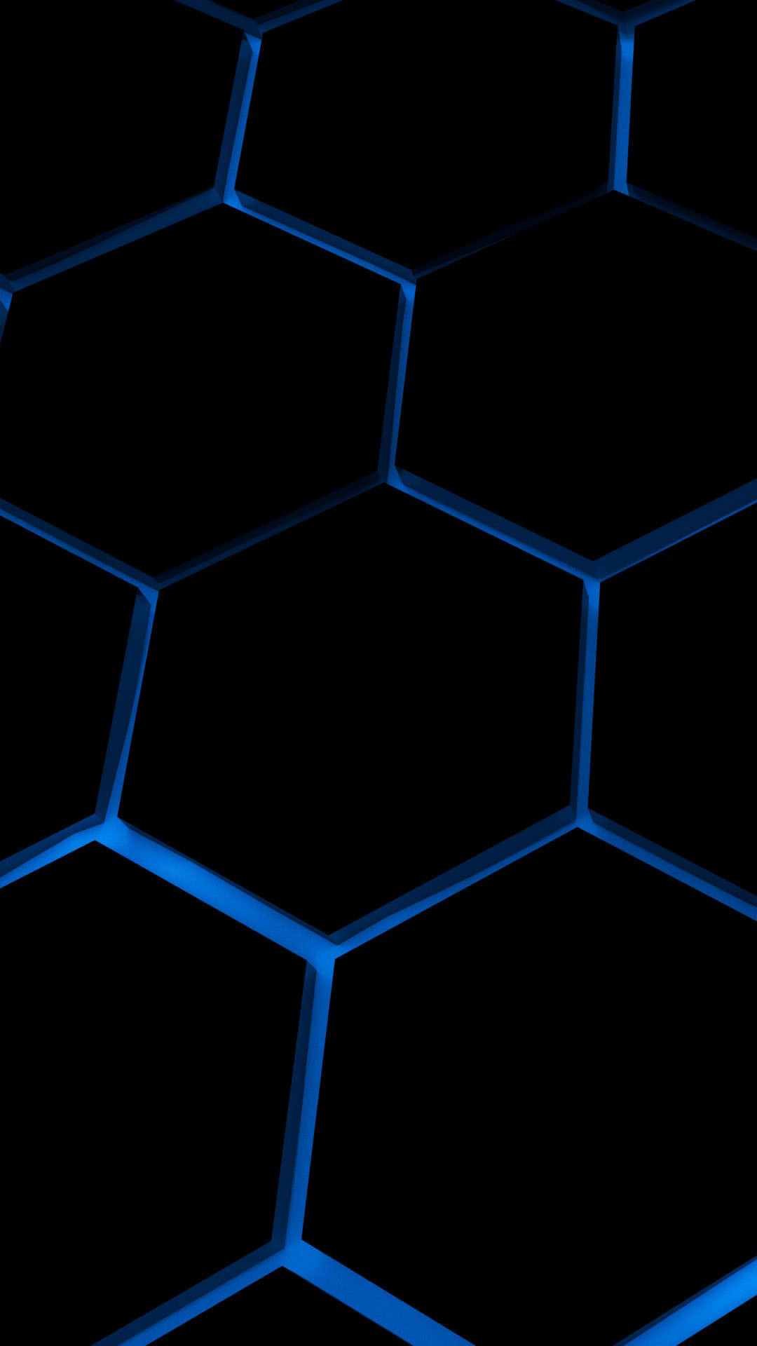 Esagoni, Blu, Sfondo nero, schermata Home iPhone