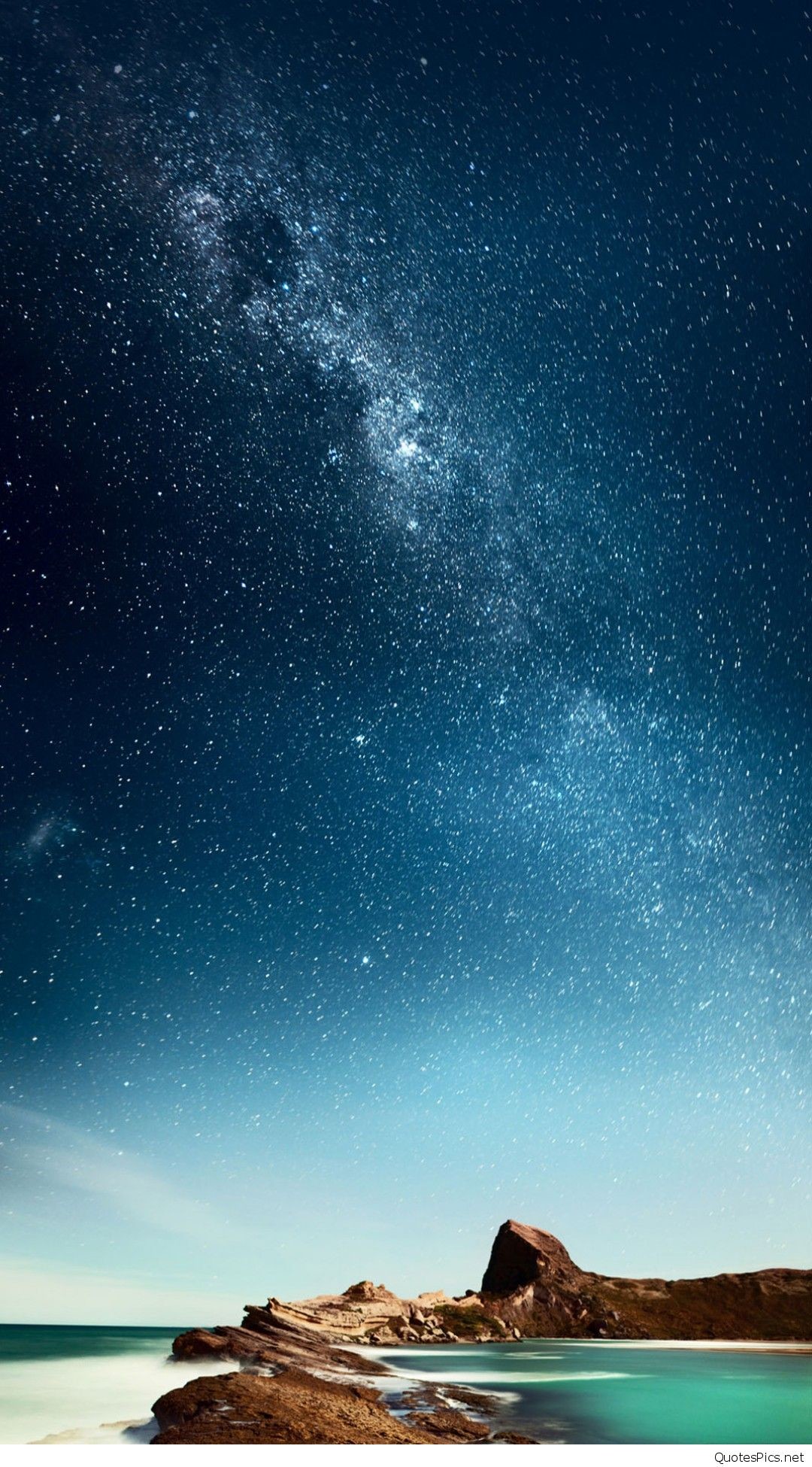 Via Lattea, Cielo stellato, Costa, Notte, Full HD, wallpaper per smartphone