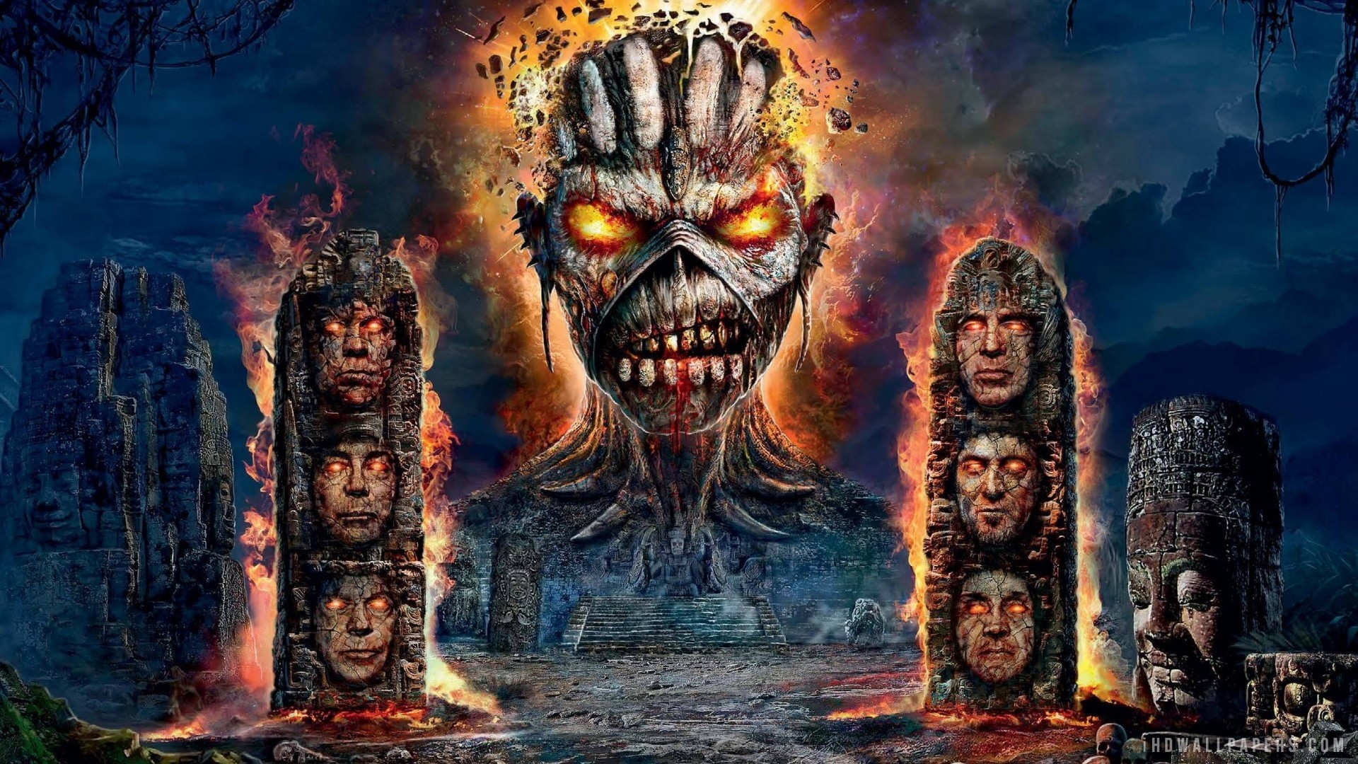 Iron Maiden, Eddie, The Book of Souls, Maya, 16:9 Full HD, sfondo widescreen