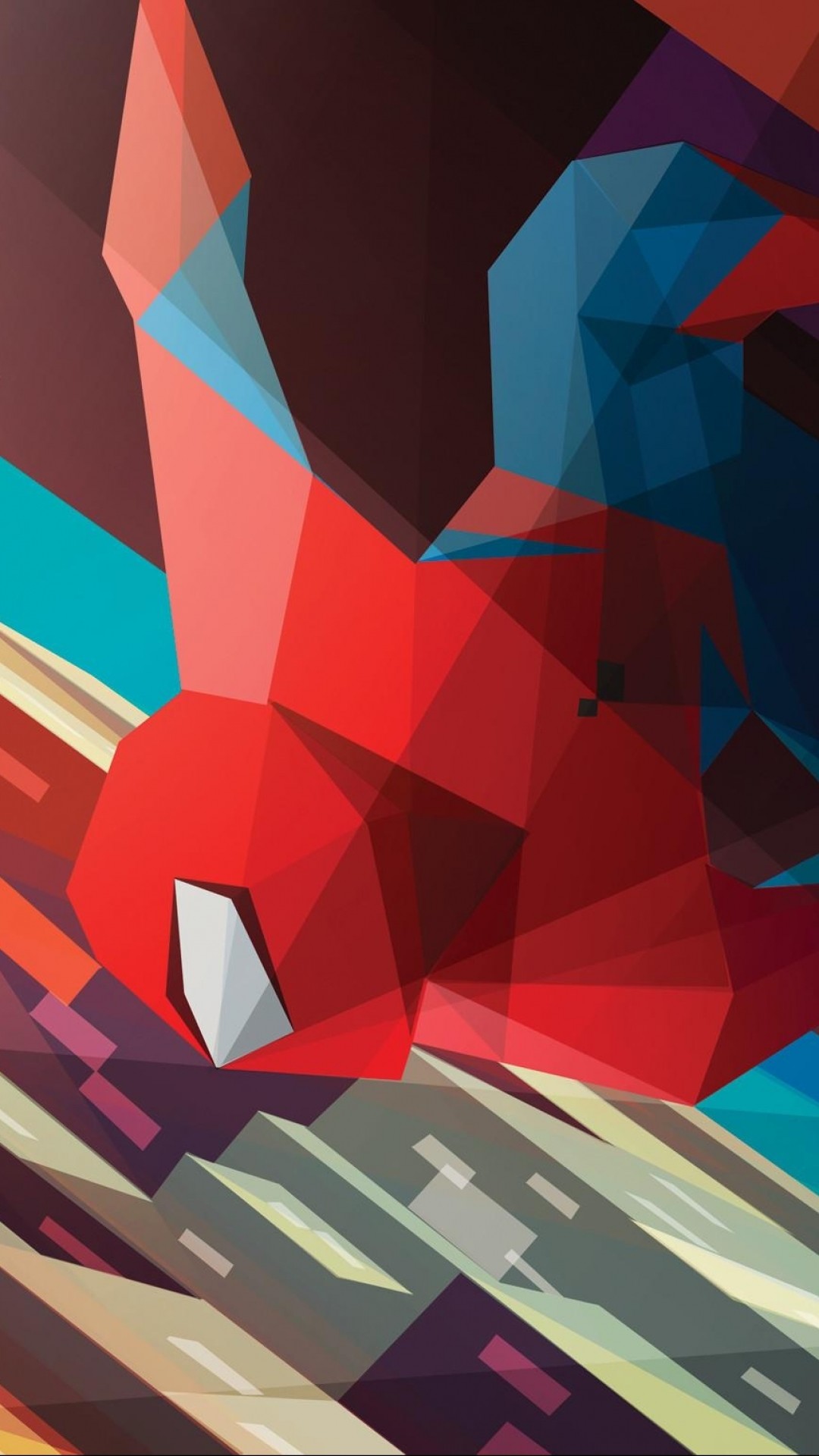 Spider-Man, Marvel, Low poly, sfondo schermata di blocco iPhone 7 Plus
