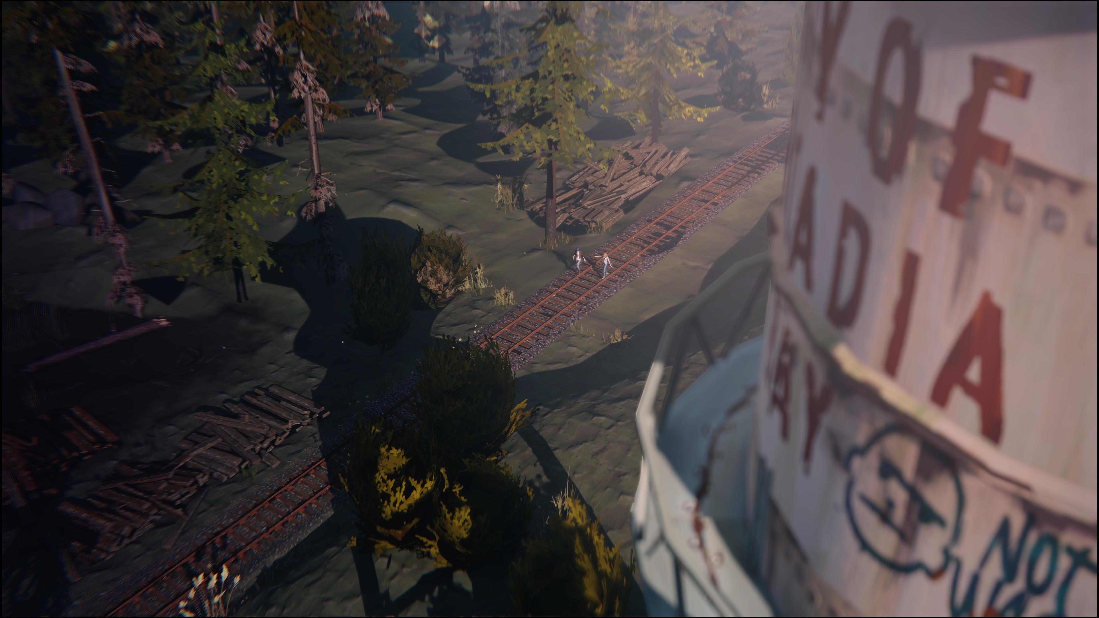 Life is Strange, Cartello Arcadia Bay, Max Caulfield, Ombra, Vista dall'alto, sfondo Ultra HD