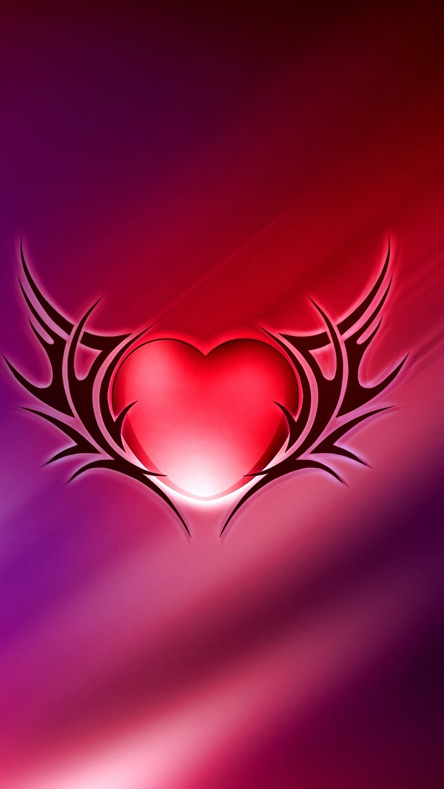 Cuore, Ali tribali, Rosso, Astratto, Arte digitale, sfondo Samsung