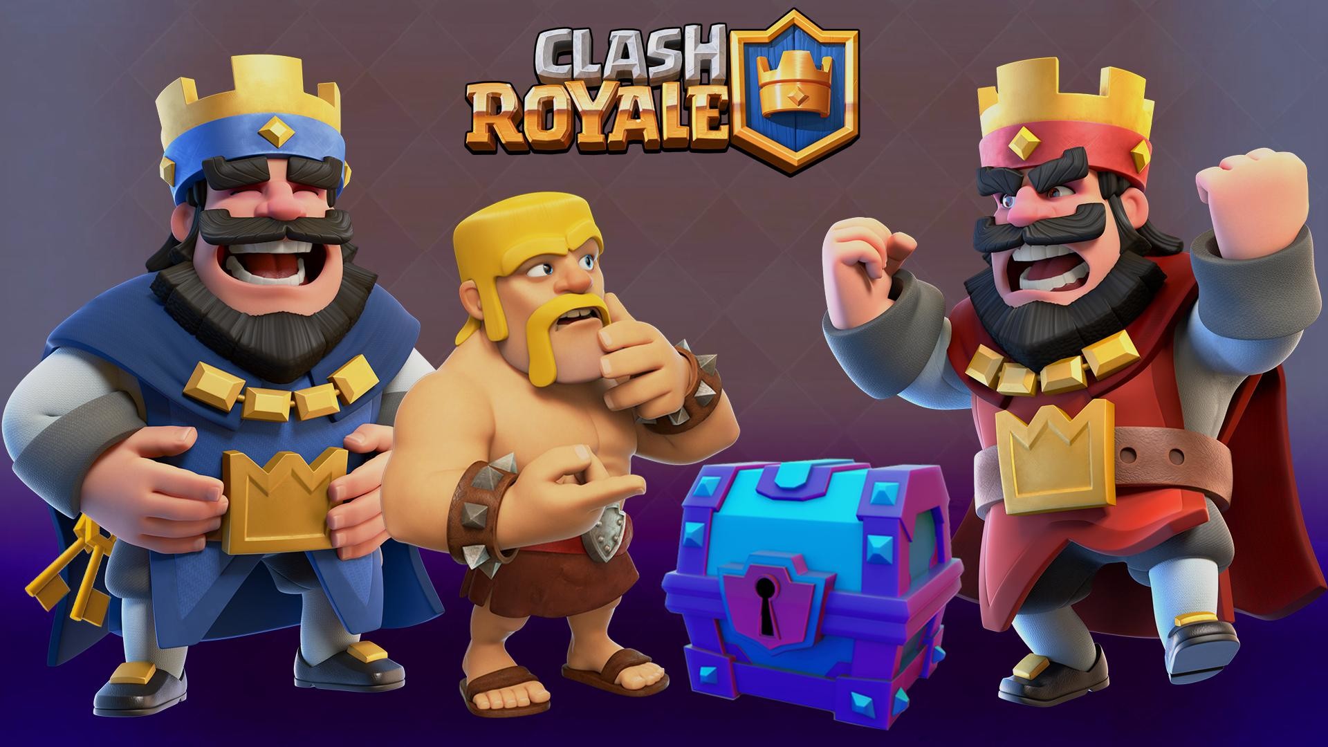 Clash Royale, Logo, Re, Barbaro, Baule, Full HD, sfondo Windows 11