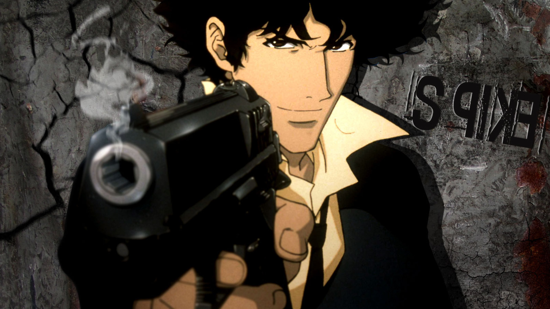 Spike Spiegel, Cowboy Bebop, Pistola, Muro, Full HD, sfondo per portatile