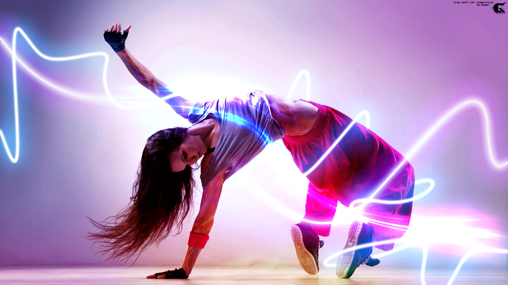 Ballerina, Scie luminose, Rosa, Viola, 16:9 Full HD, sfondo widescreen