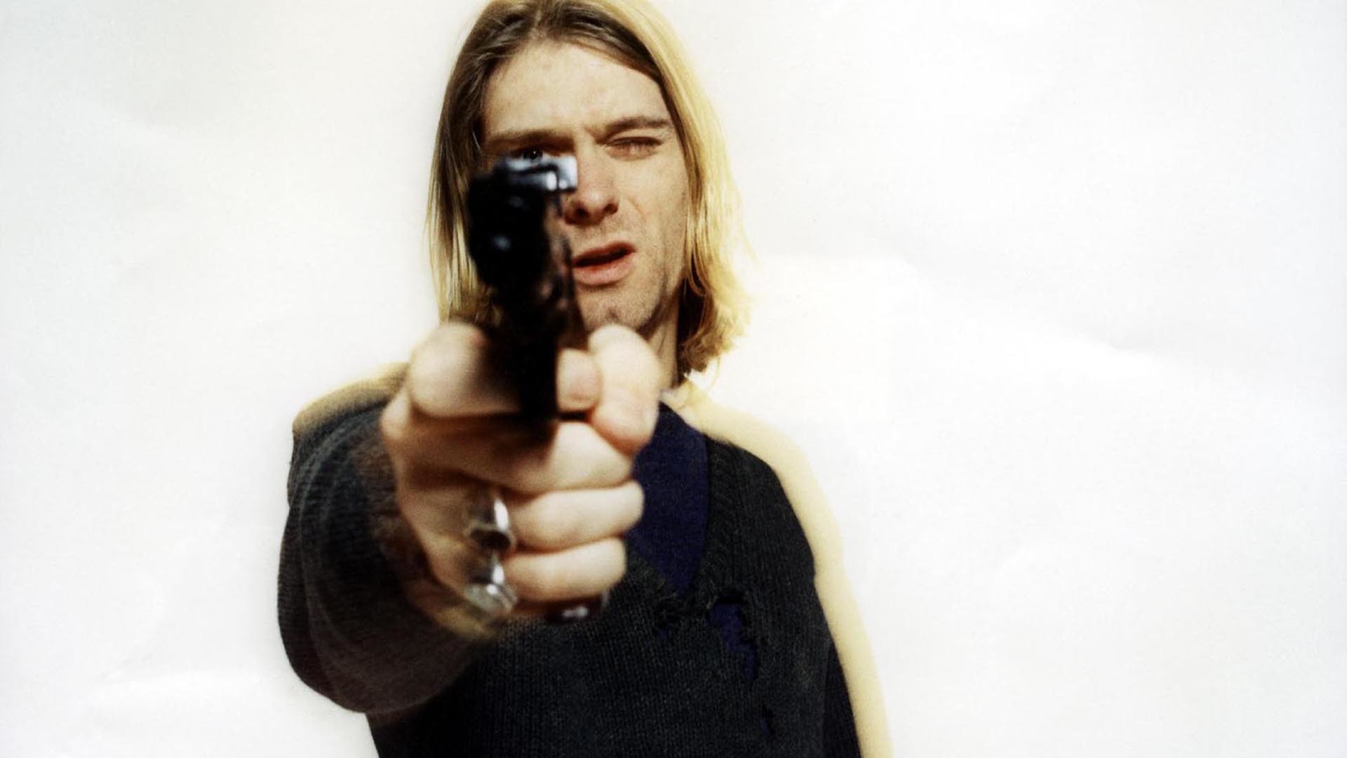 Kurt Cobain, Nirvana, Pistola, Ritratto, Full HD, sfondo per PC e portatile