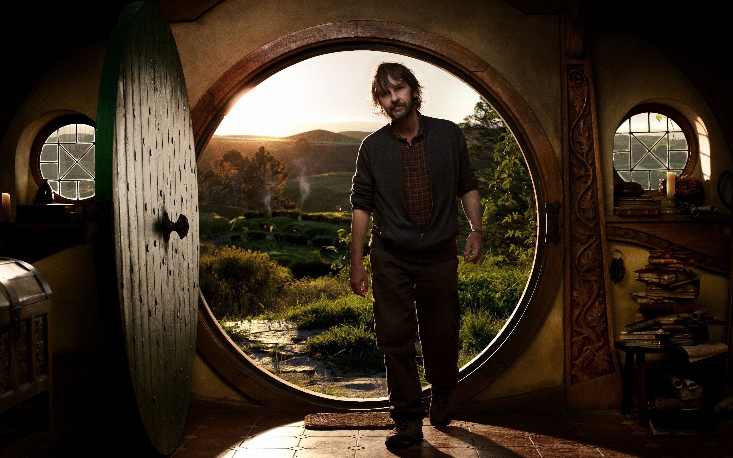 Bilbo Baggins, Casa Baggins, Porta rotonda, Lo Hobbit, 2K, sfondo per PC e portatile