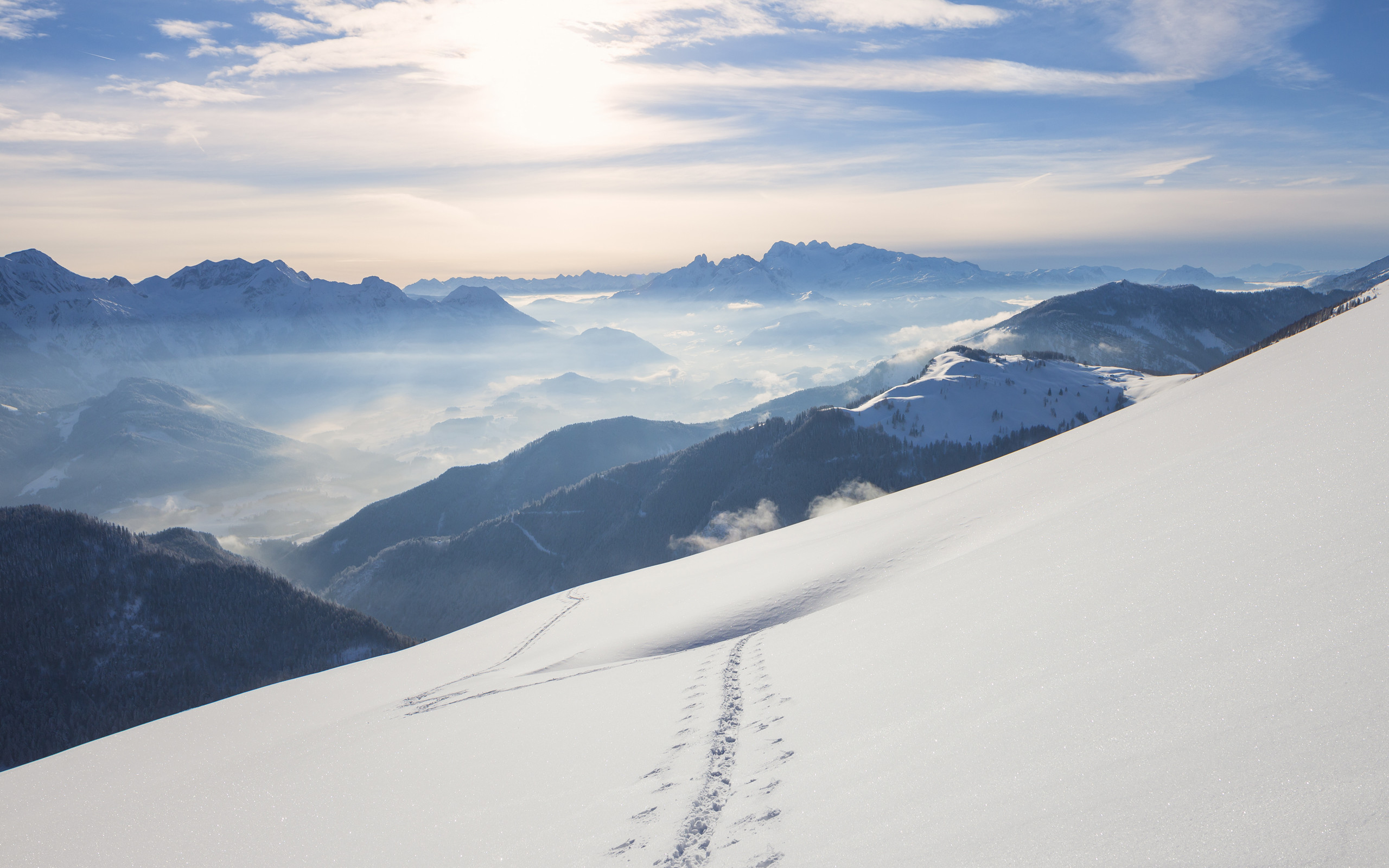 Snow Mountains Windows 10, 2K, sfondo per PC e portatile
