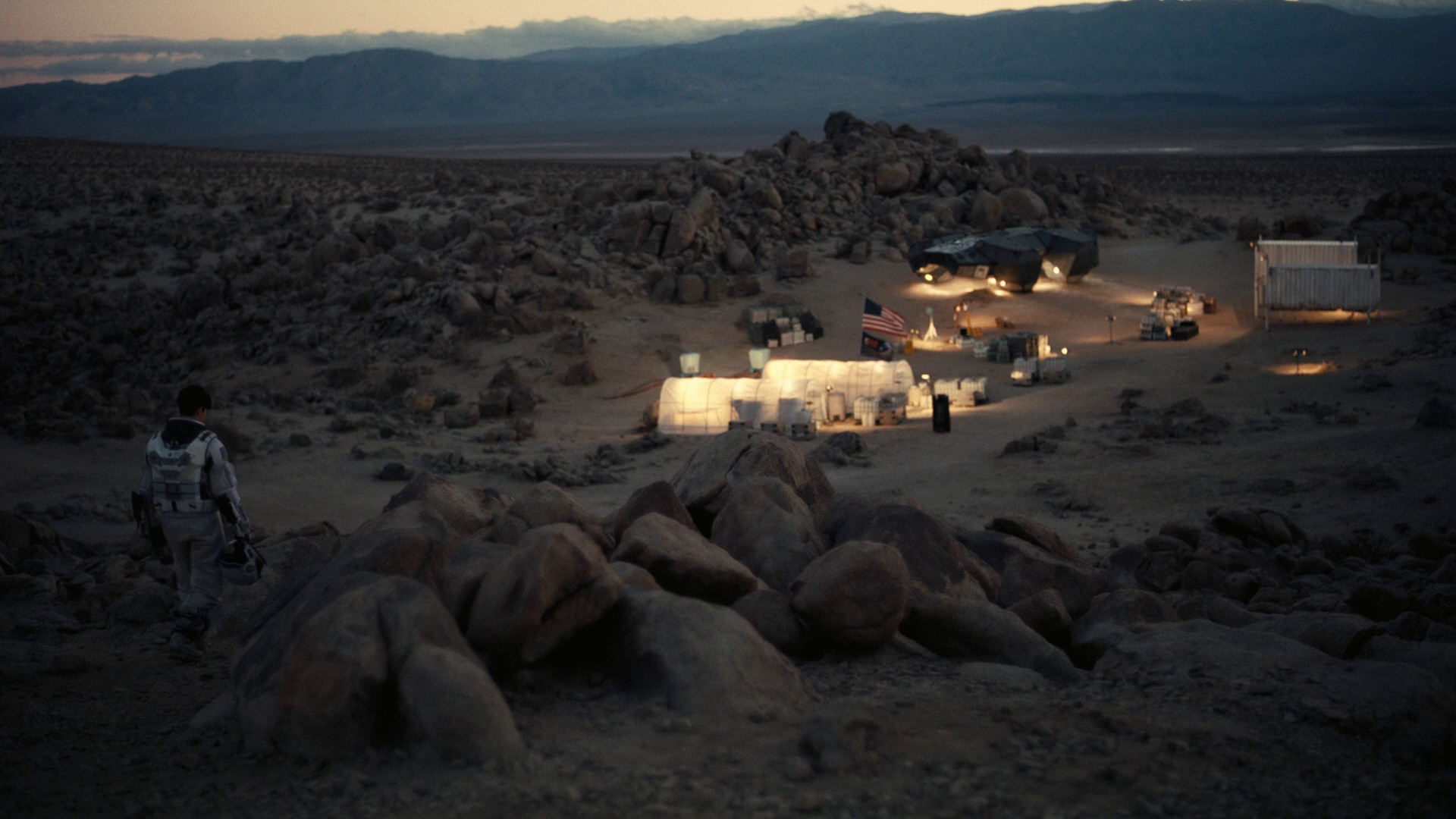 Interstellar, Pianeta di Mann, Base, Rocce, Notte, Full HD, sfondo per portatile