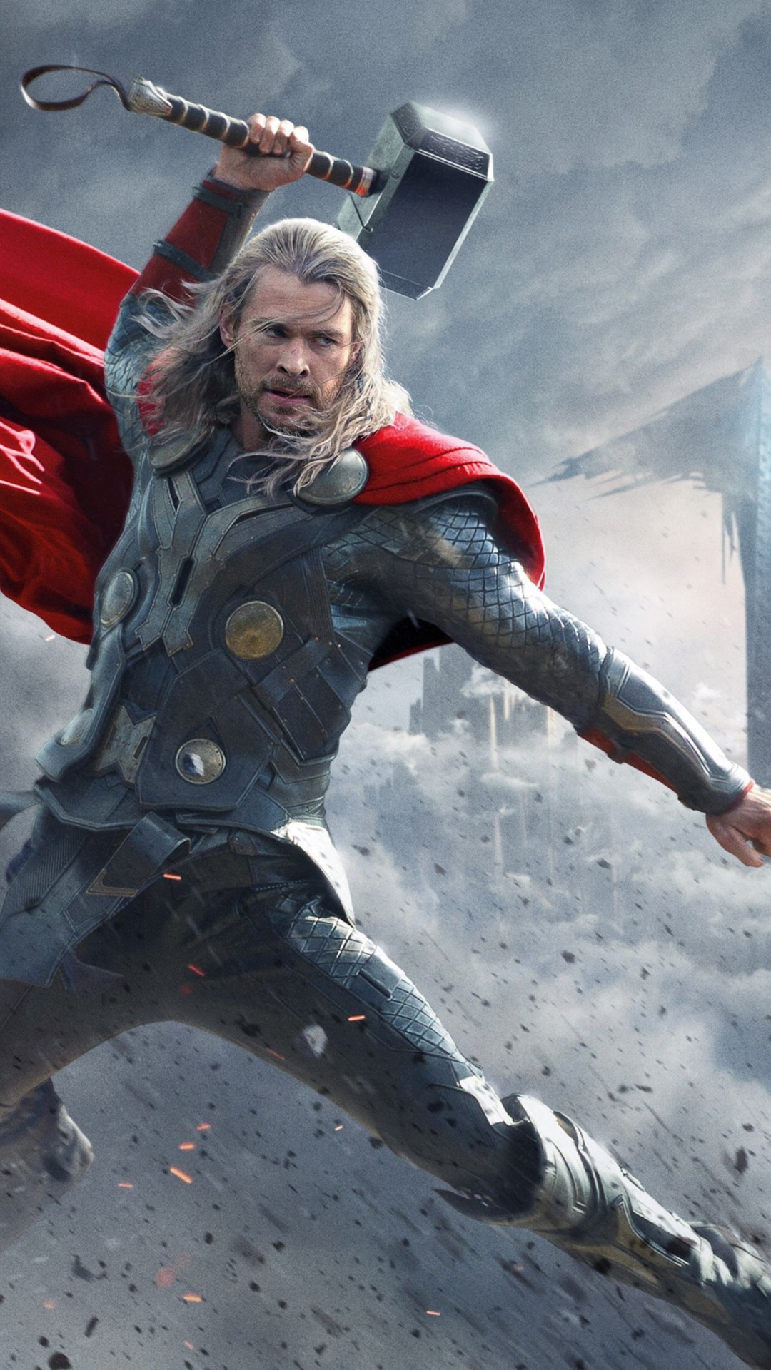 Thor, Chris Hemsworth, Thor: The Dark World, Mjolnir, Marvel, sfondo per iPhone e Android
