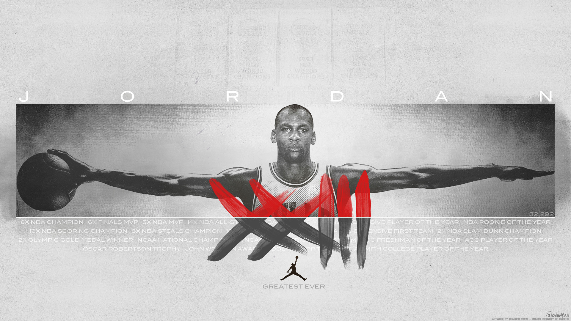 Michael Jordan, Wings, Jumpman, Bianco e nero, 1920x1080, immagine di sfondo