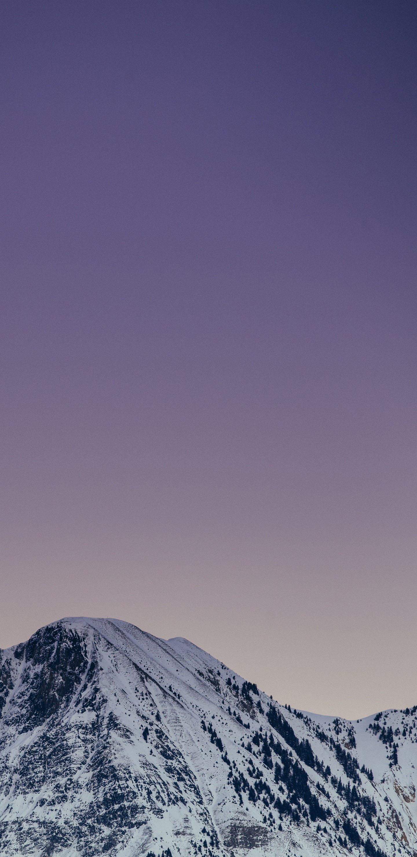 Montagna innevata, Sfumatura, Viola, Minimalista, sfondo schermata di blocco Galaxy S8