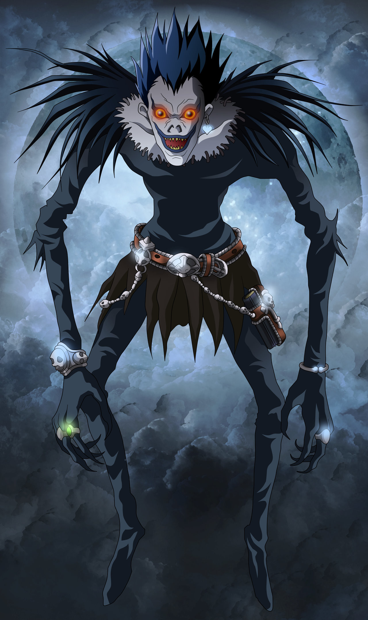 Ryuk, Death Note, Shinigami, Cielo nuvoloso, Figura intera, Full HD, sfondo per smartphone