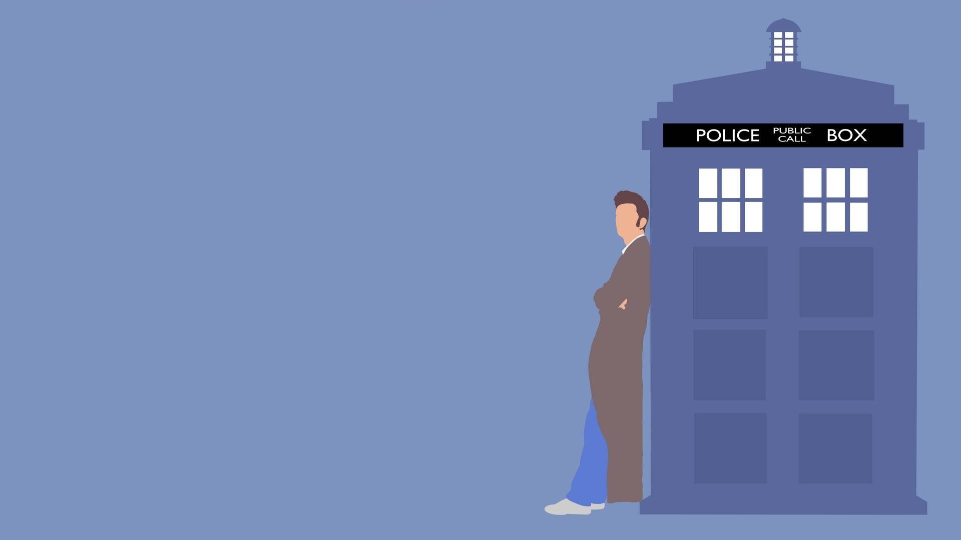 TARDIS, Decimo Dottore, Doctor Who, Minimalista, Flat design, 1920x1080, sfondo per PC