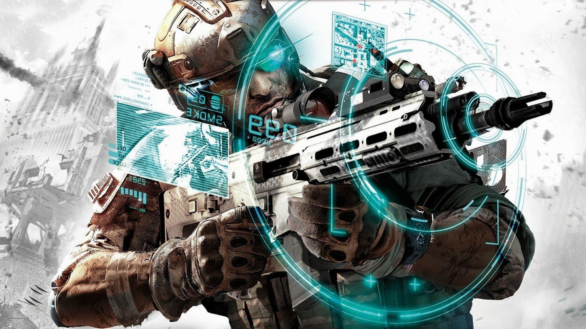 Ghost Recon: Future Soldier, Soldato, Fucile, Ologramma, Full HD 1080p, sfondo desktop