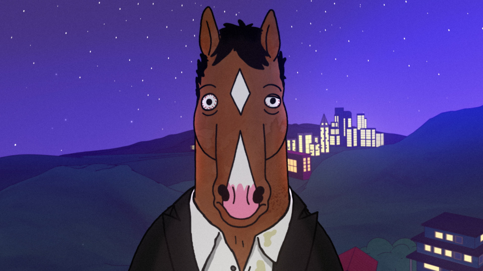 BoJack Horseman, Notte, Hollywood, Stelle, Full HD 1080p, sfondo desktop