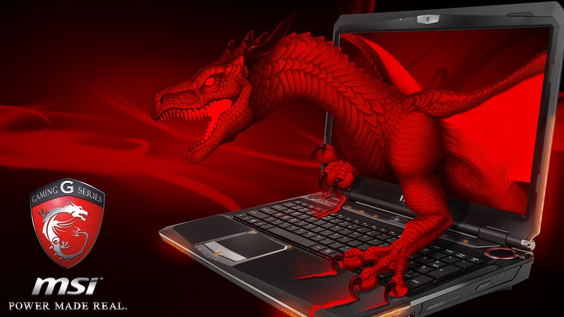 MSI, Drago rosso, Notebook gaming, Rosso, 1920x1080, immagine di sfondo