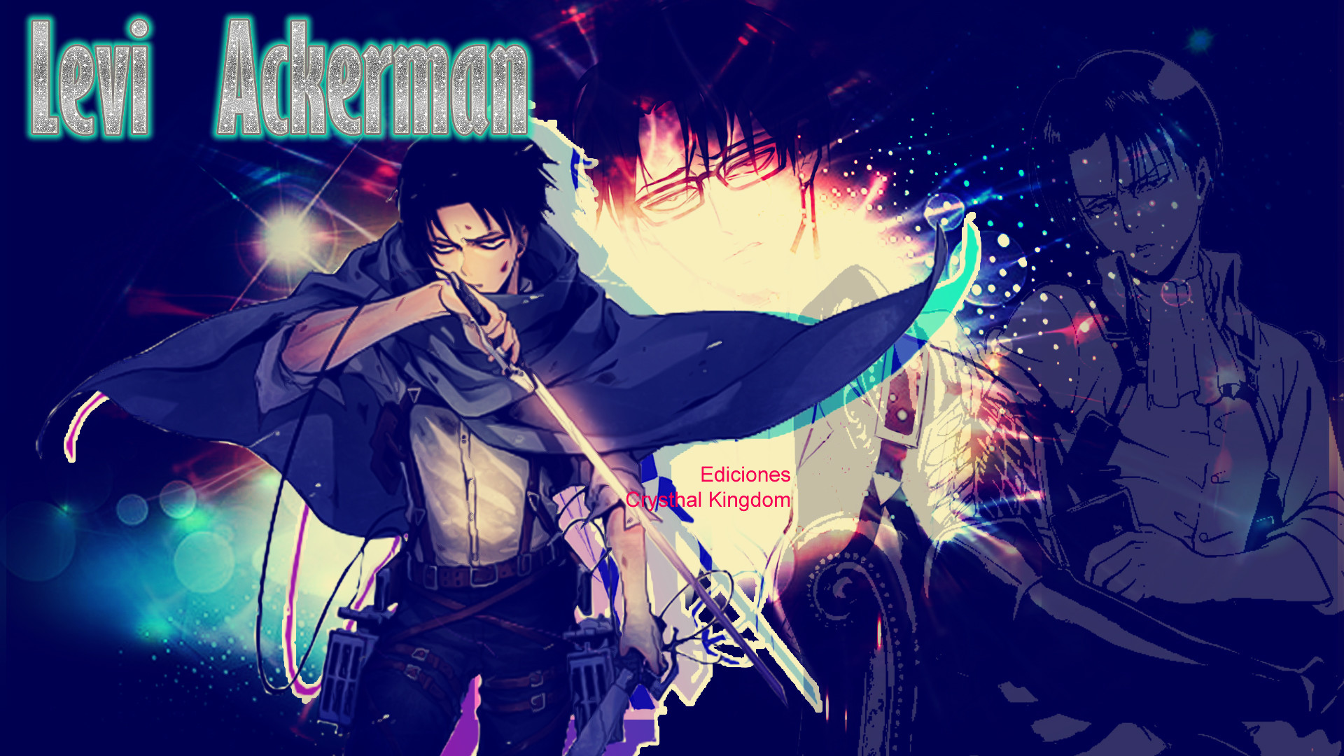 Levi Ackerman, L'attacco dei giganti, Arte digitale, Blu, 16:9 Full HD, wallpaper widescreen
