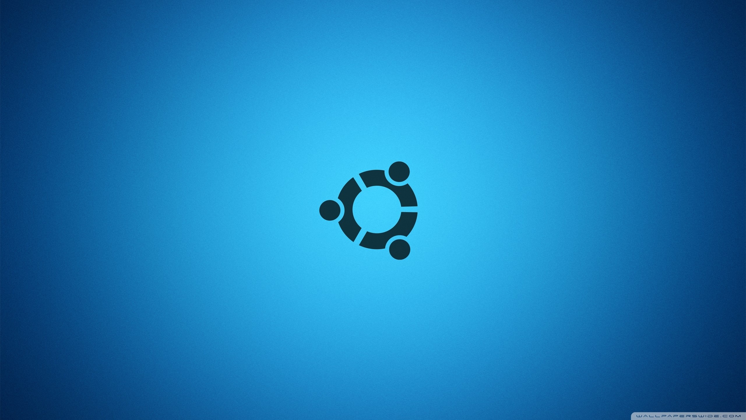 Ubuntu, Logo, Linux, Sfondo azzurro, 2K, wallpaper per PC