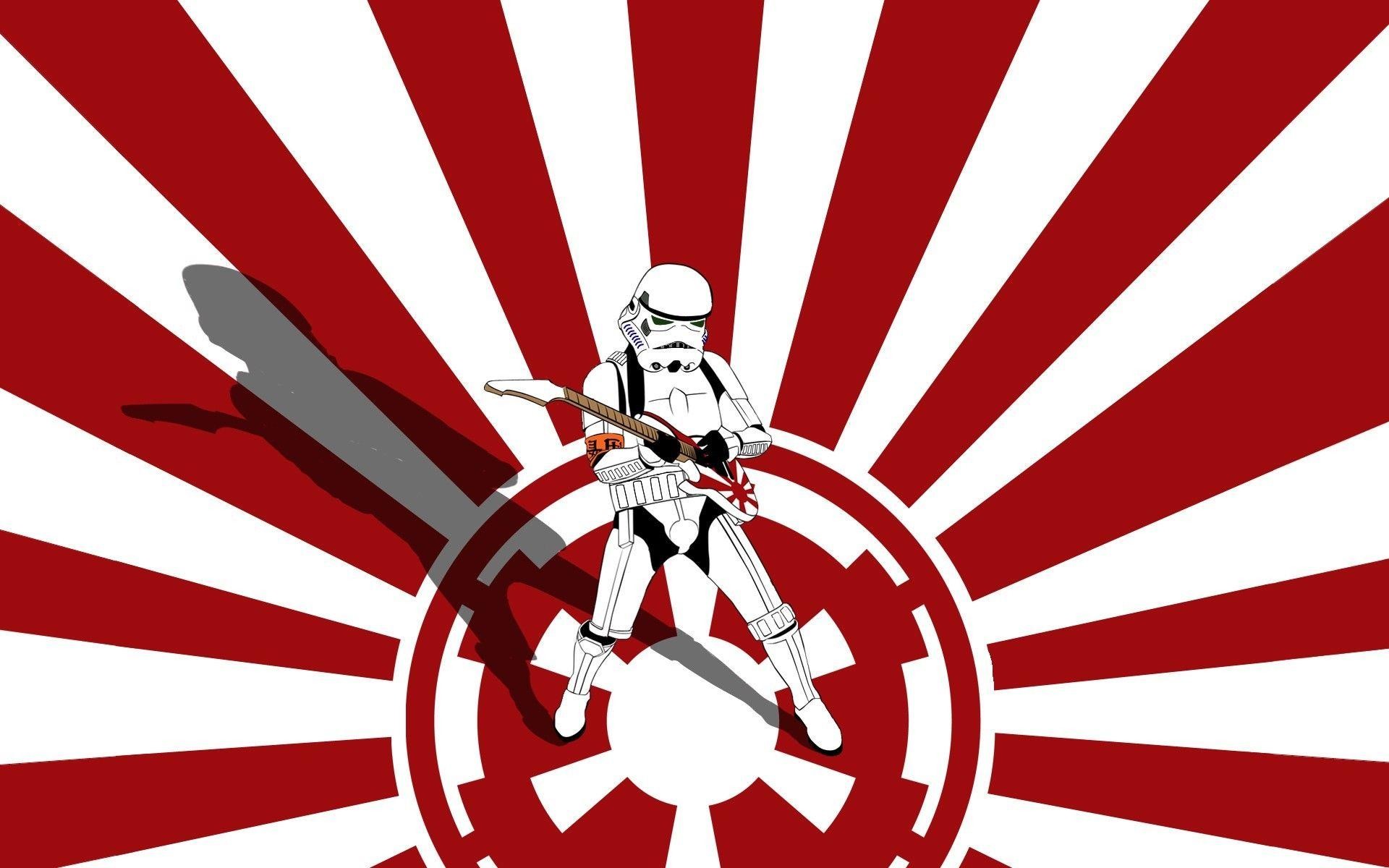 Stormtrooper, Star Wars, Emblema imperiale, Sol levante, Rosso e bianco, sfondo 1920x1200 per PC