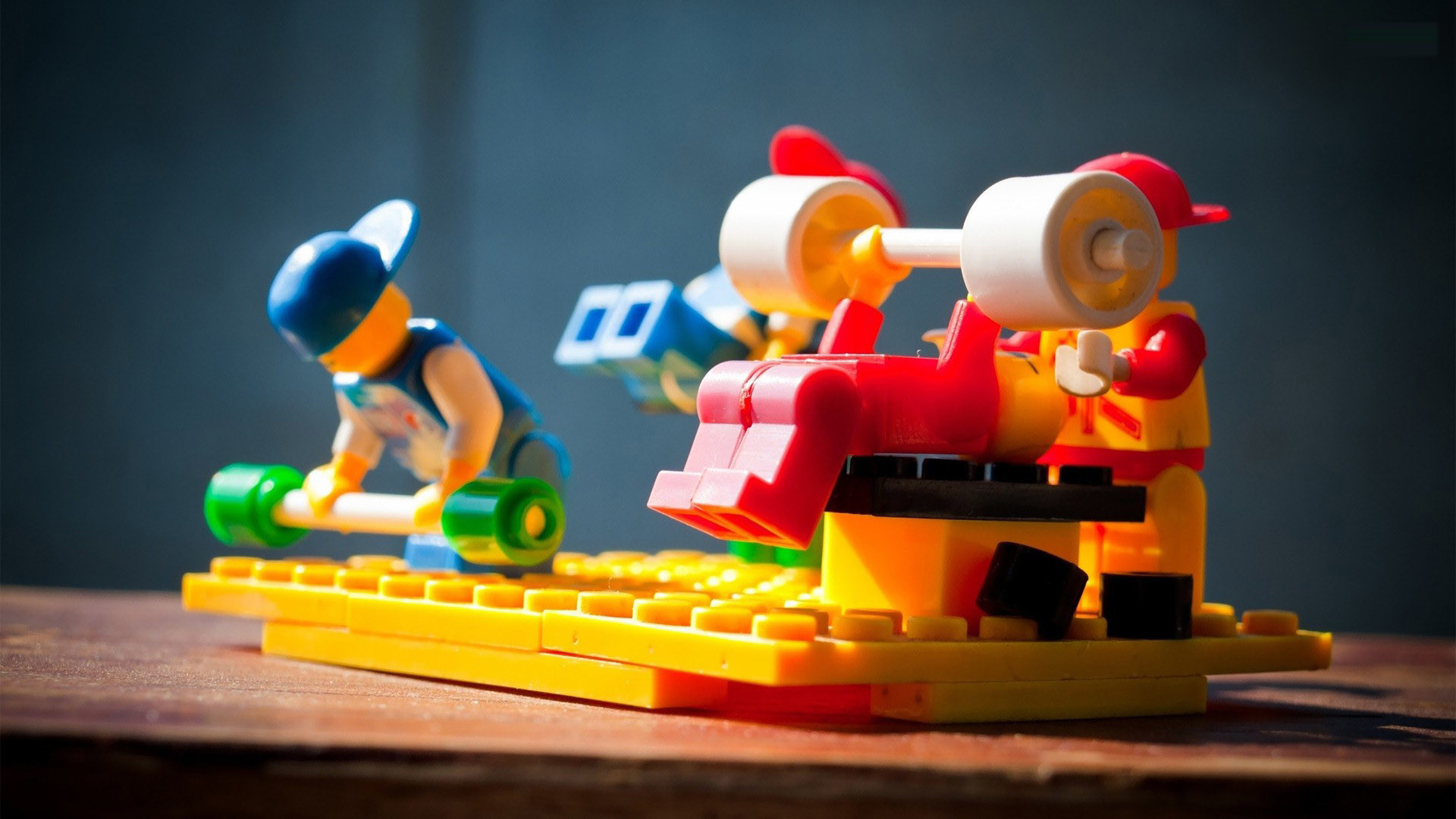 Mattoncini giocattolo, Panca, Pesi, Minifigure, Full HD, sfondo per portatile