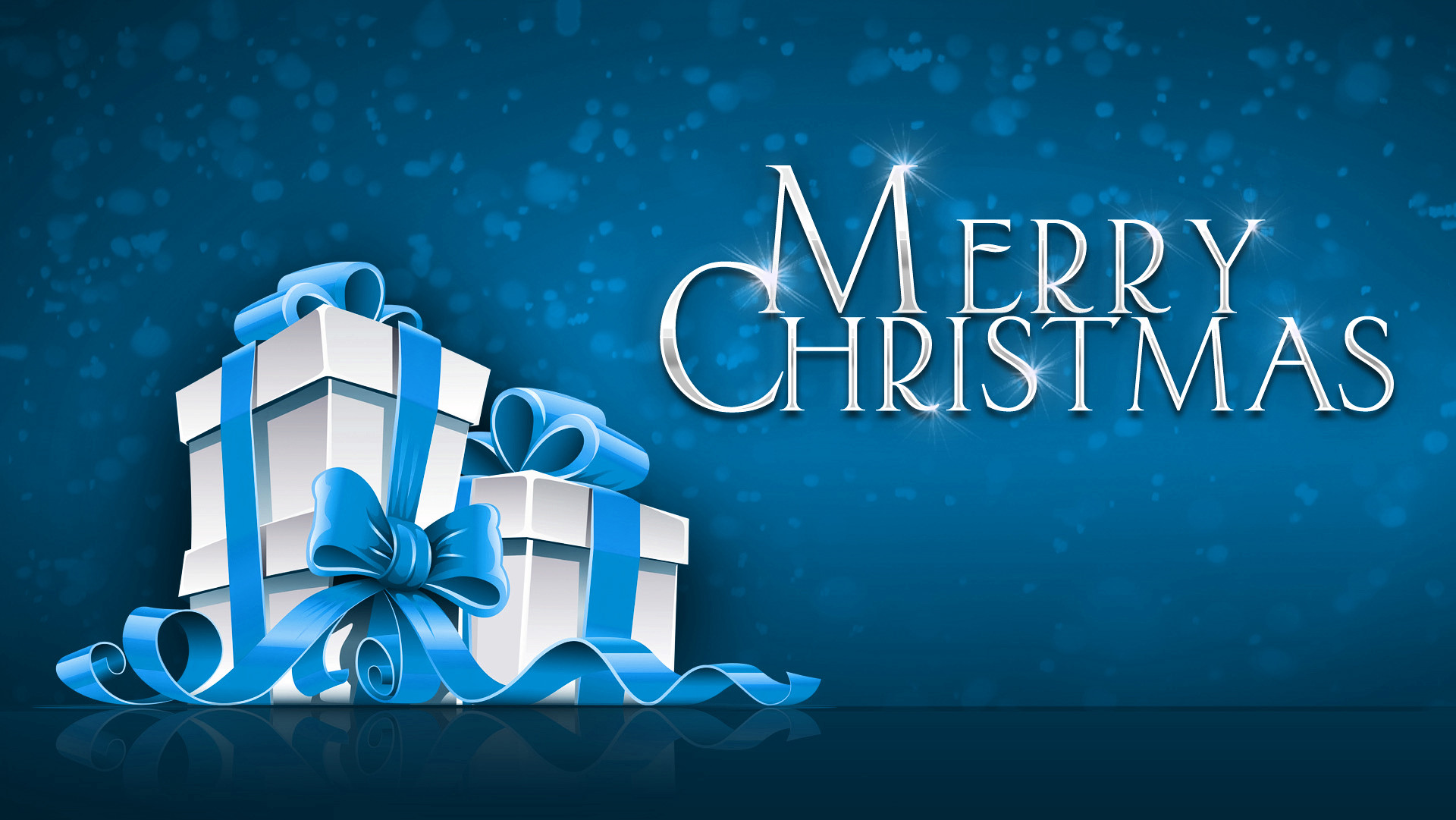 Merry Christmas, Natale, Regali, Blu, 16:9 Full HD, sfondo widescreen
