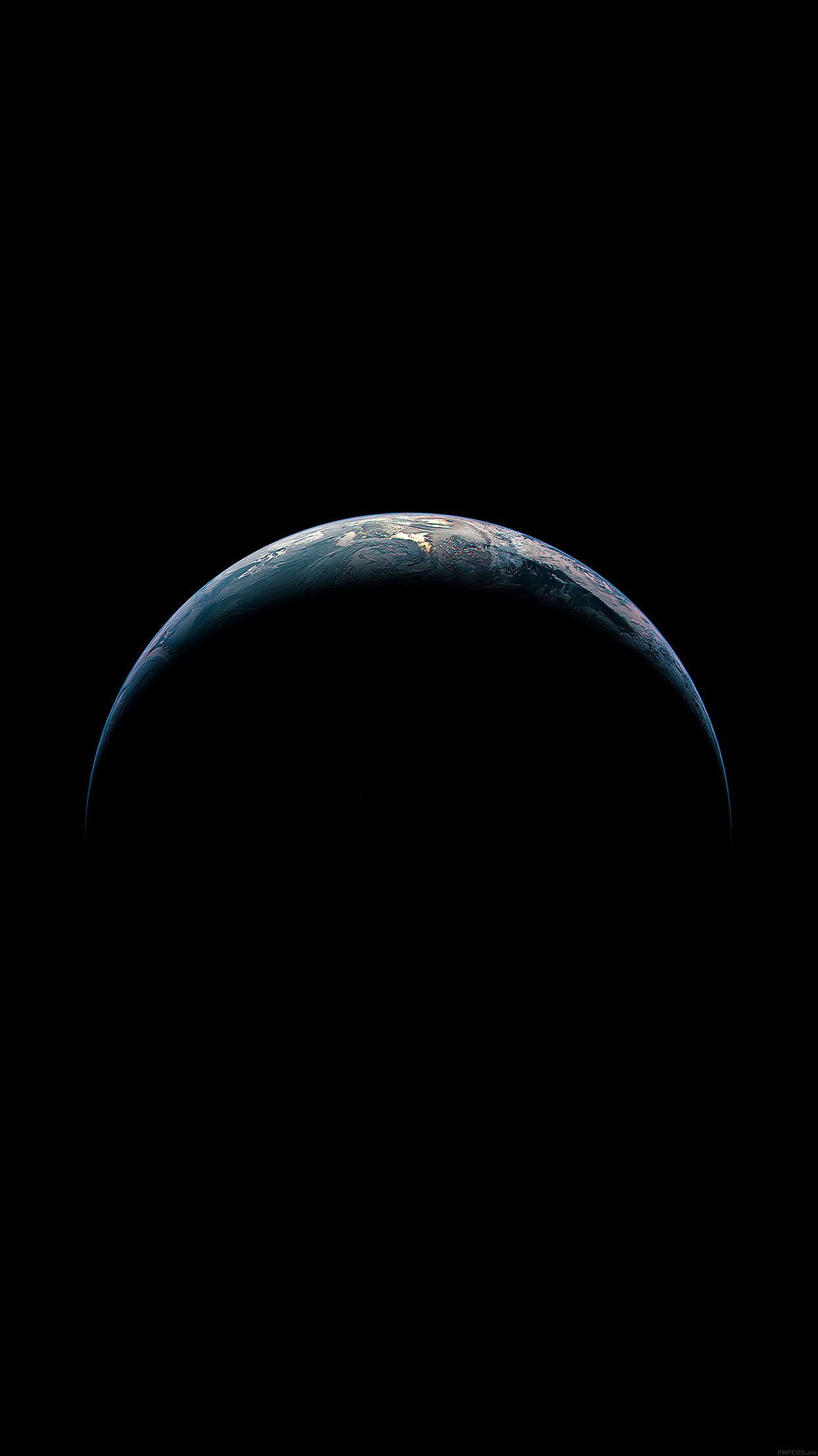 Terra, Orizzonte, Sfondo nero, Spazio, schermata Home dello smartphone