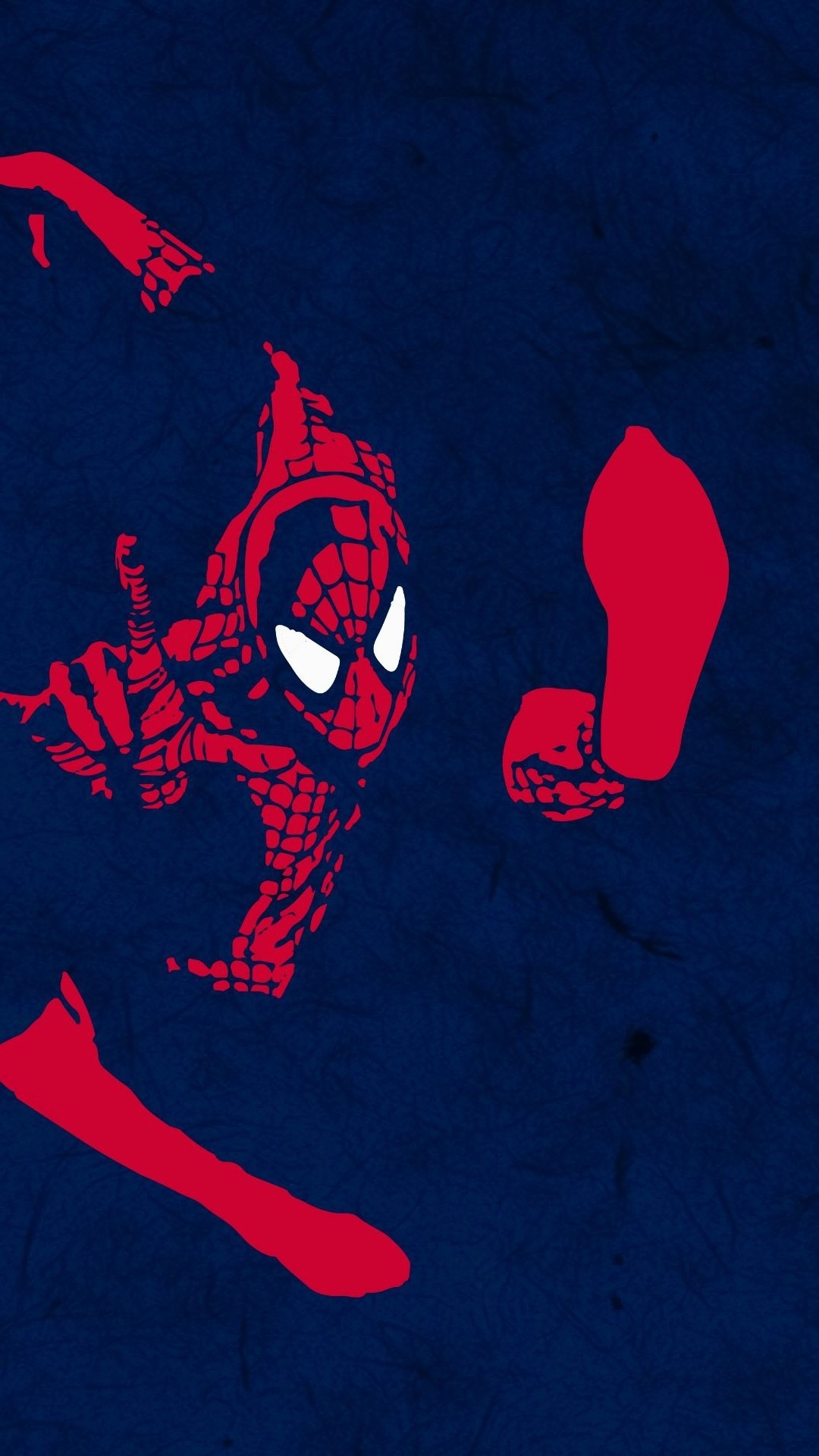 Spider-Man, Minimalista, Blu scuro, Rosso, 1080x1920, schermata di blocco iPhone