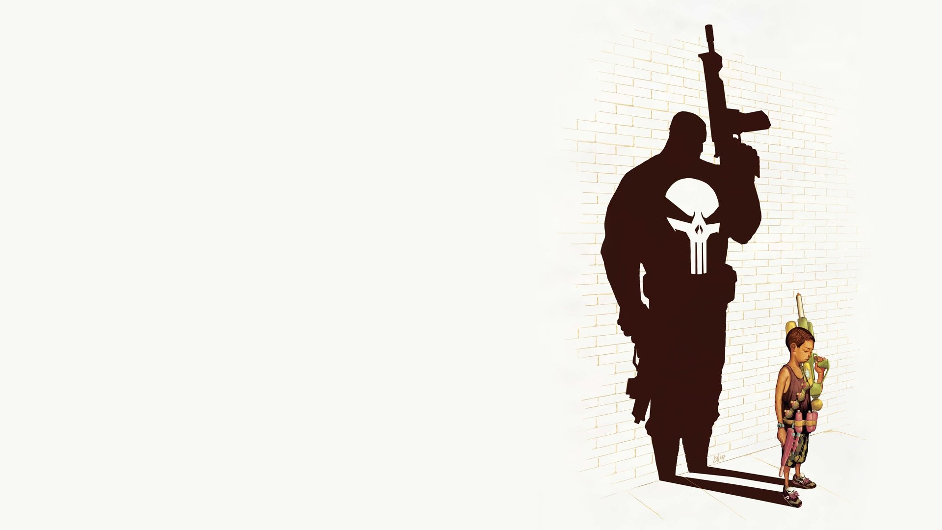 Frank Castle, Teschio del Punitore, The Punisher, Silhouette, Ombra, sfondo desktop 1080p