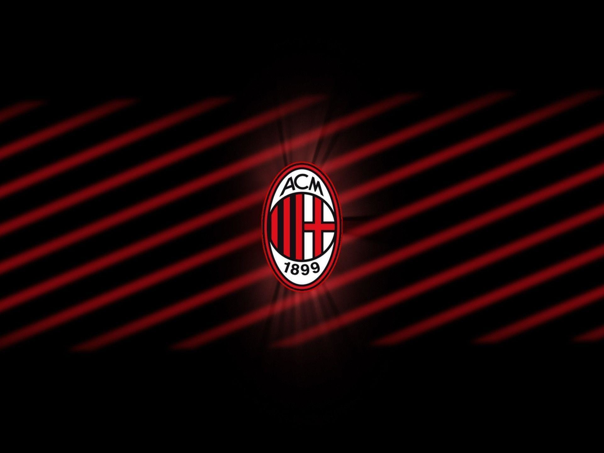 AC Milan, Stemma, Strisce rosse, Sfondo nero, Full HD, schermata di blocco iPad