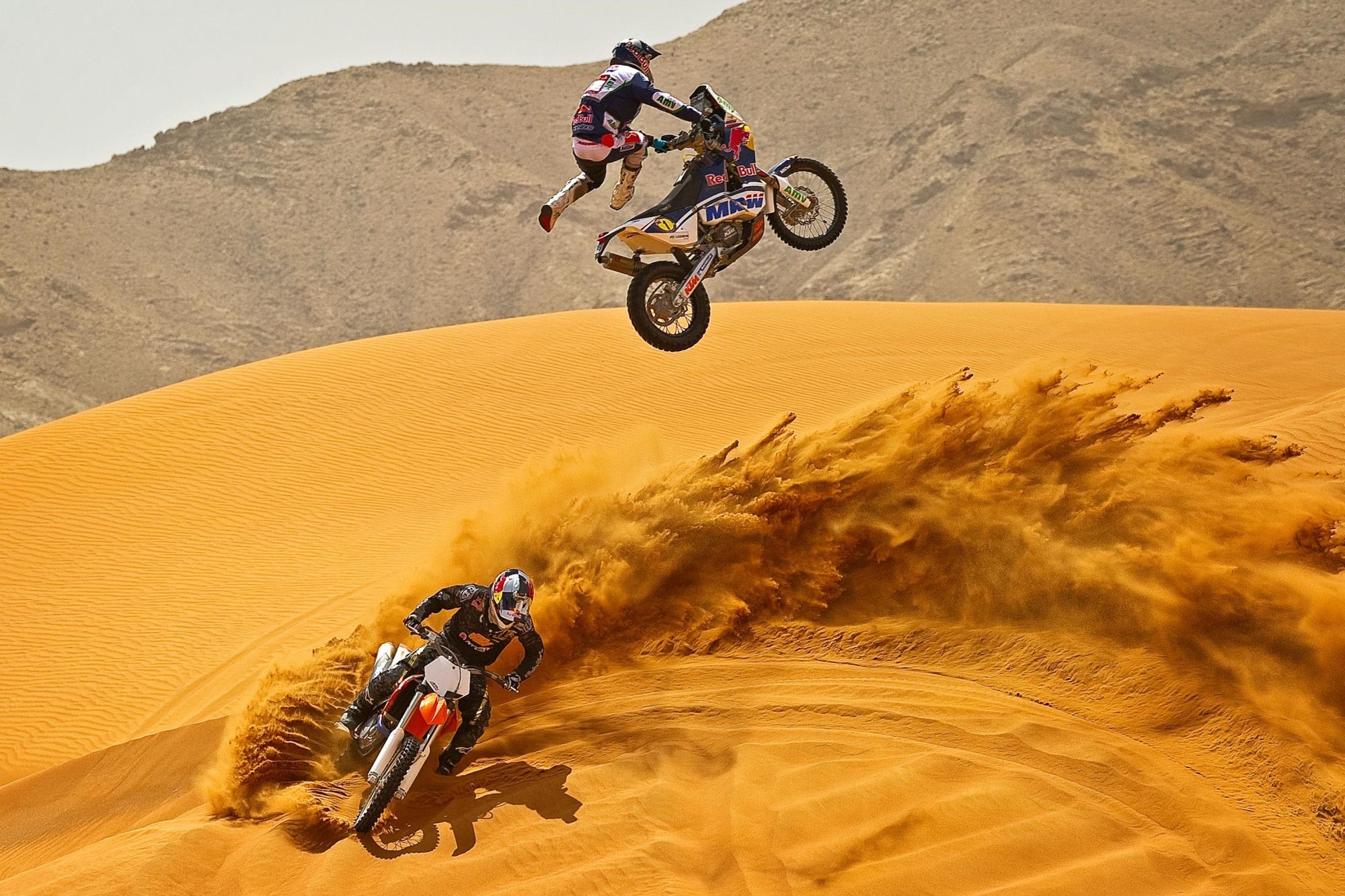 Motocross, Deserto, Dune, Salto, Full HD, sfondo Windows 11