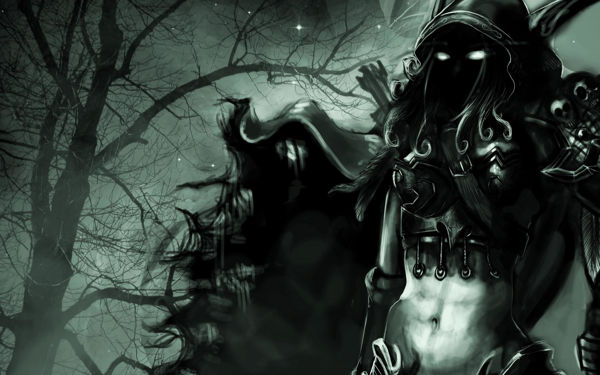 World of Warcraft, Non morti, Bianco e nero, 1920x1200, immagine di sfondo