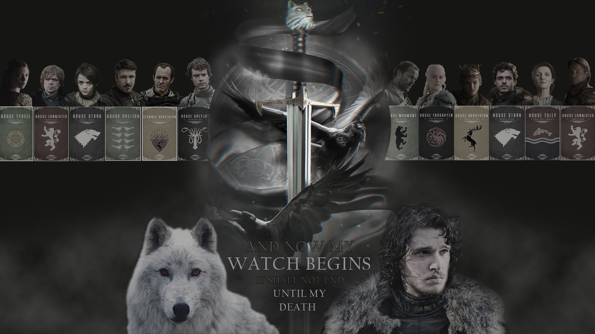 Jon Snow, Spettro, Guardiani della notte, Il Trono di Spade, Full HD, sfondo per PC