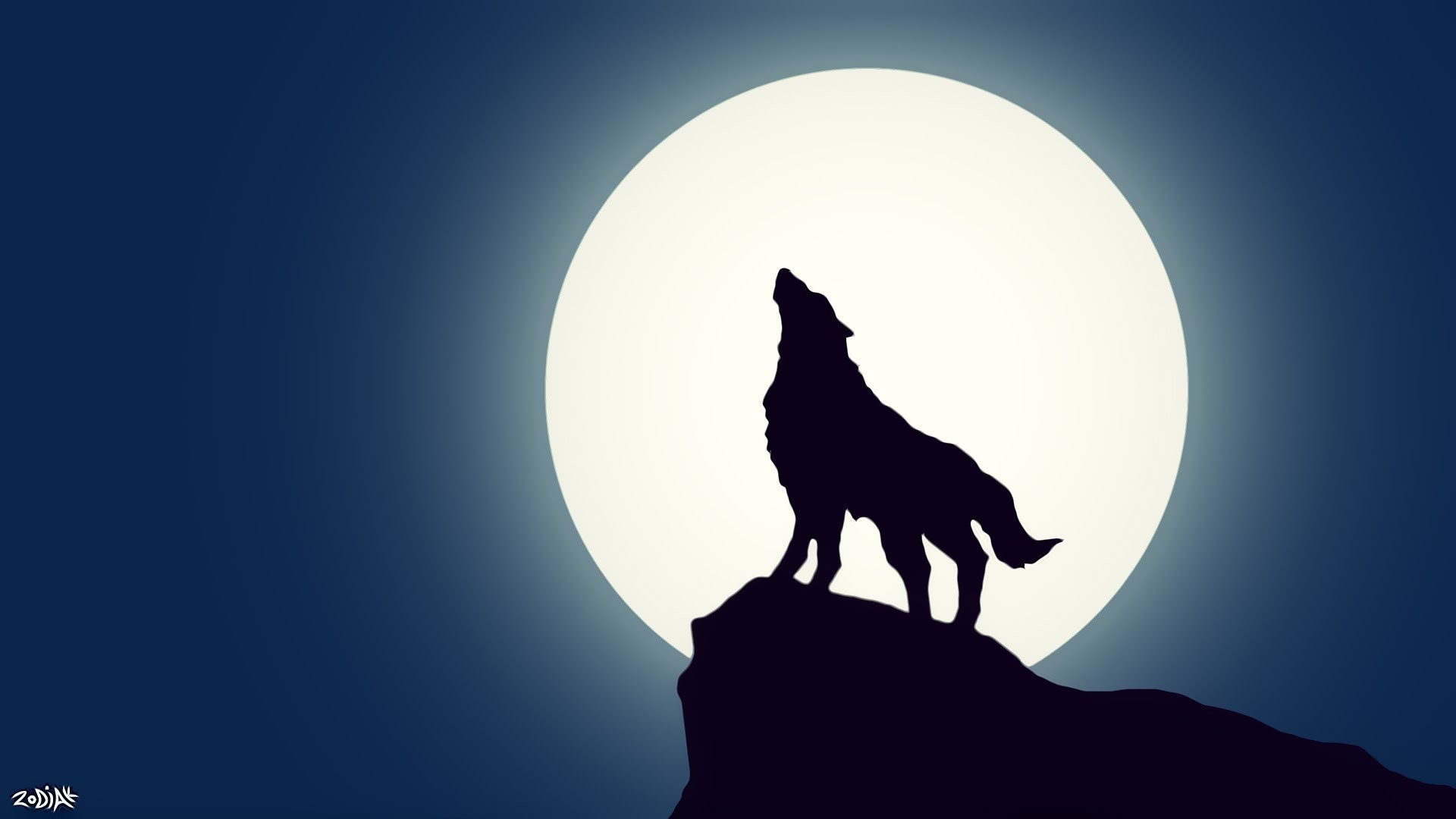 Lupo, Luna piena, Ululato, Silhouette, Full HD, wallpaper desktop