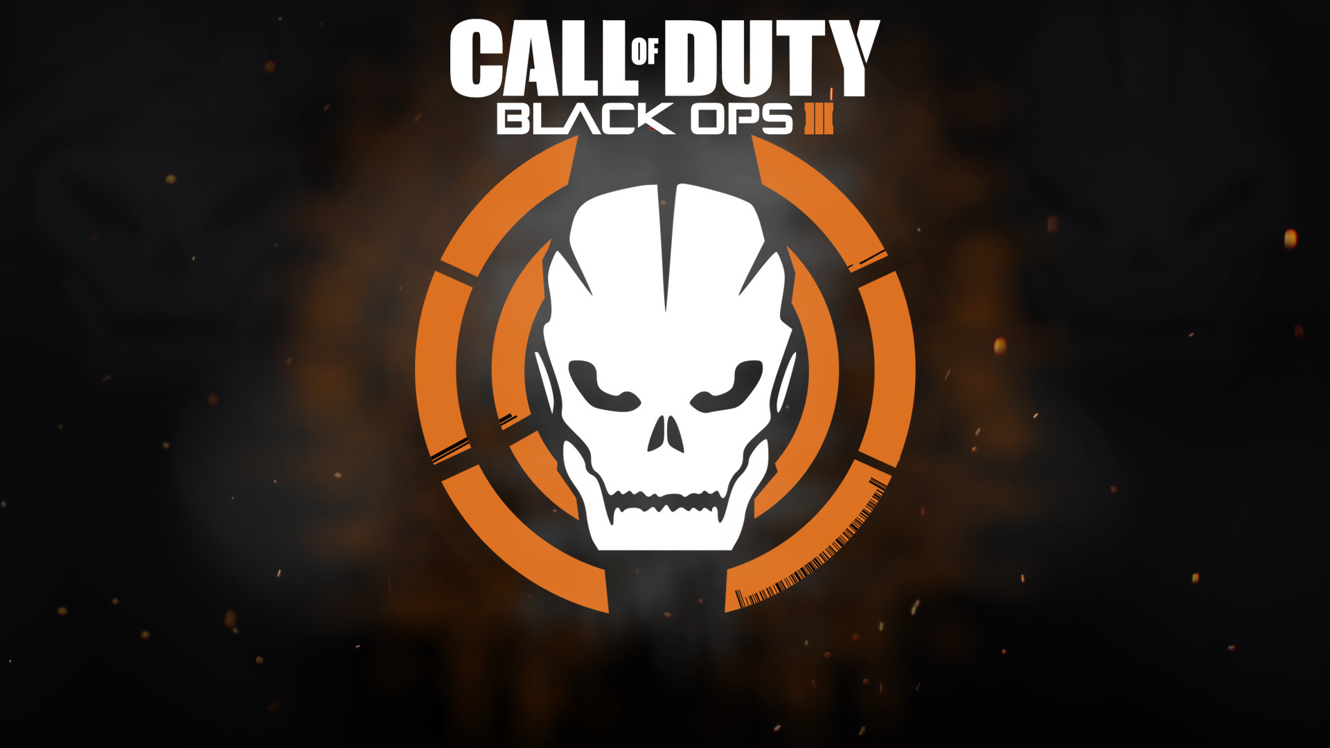 Call of Duty: Black Ops III, Logo, Teschio, Arancione, 1920x1080, sfondo per PC