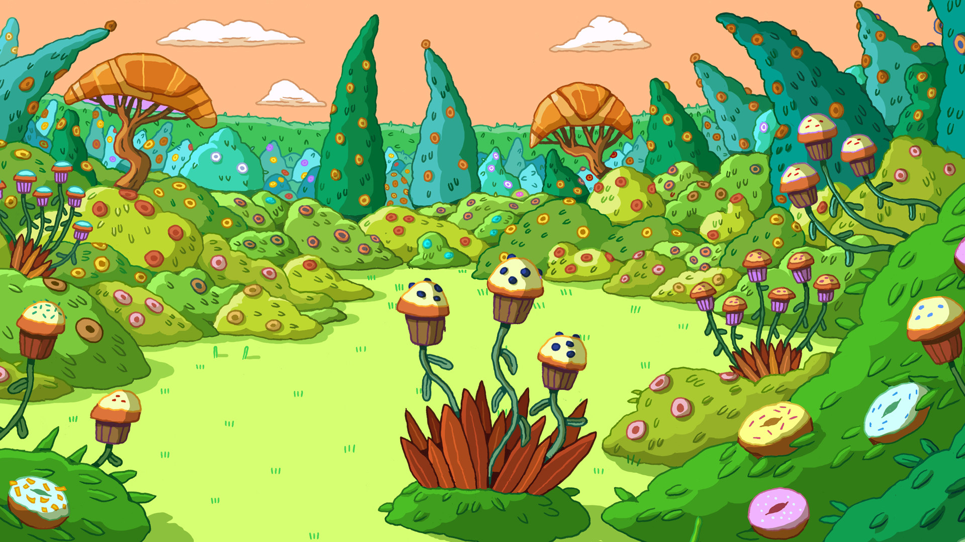 Adventure Time, Regno delle Caramelle, Muffin, Paesaggio, Full HD 1080p, sfondo desktop