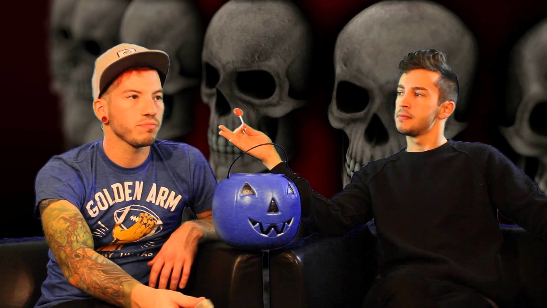 Josh Dun, Tyler Joseph, Twenty One Pilots, Teschi, Halloween, Full HD, sfondo per PC e portatile