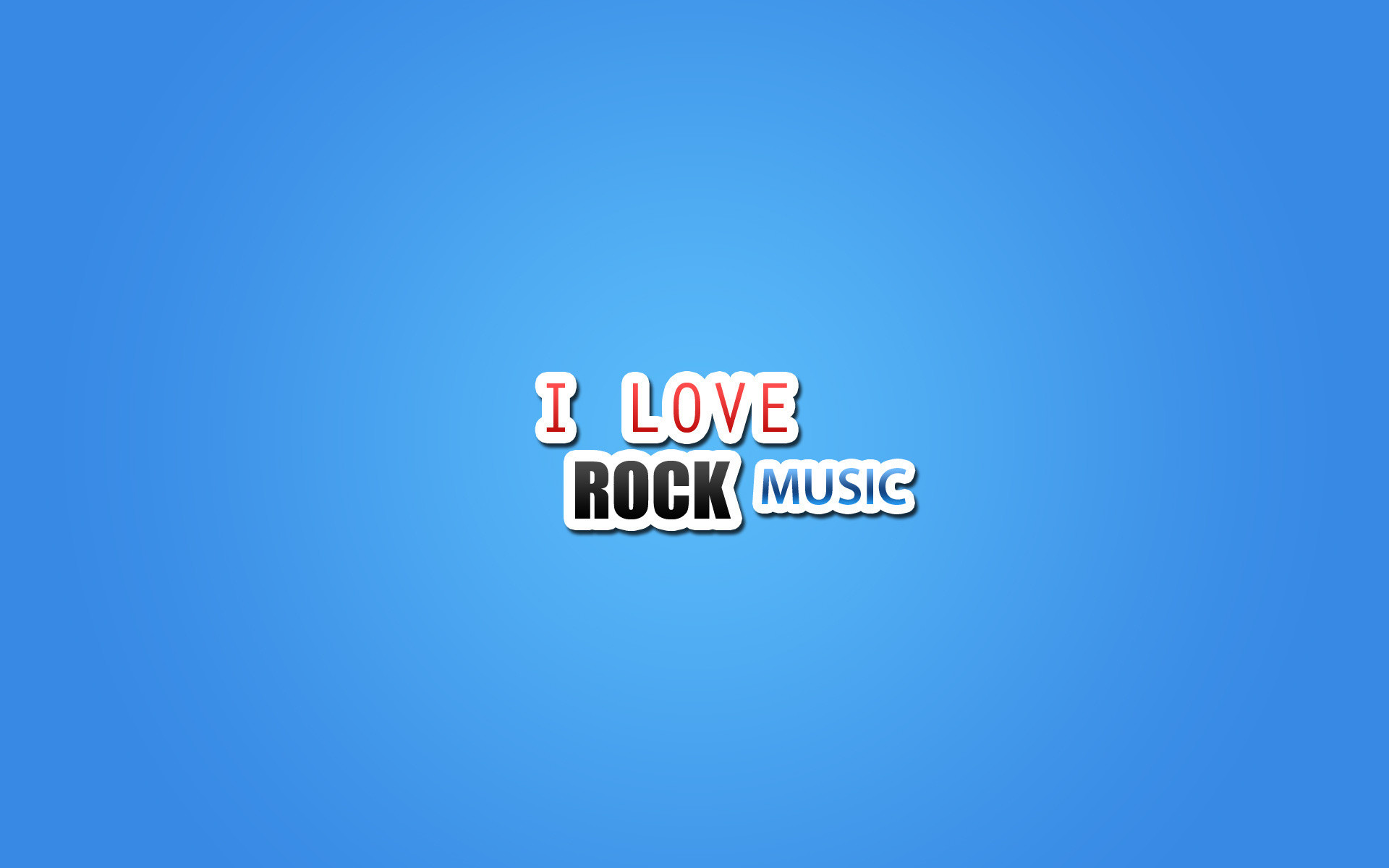 I Love Rock Music, Scritta, Azzurro, 16:10 Full HD, sfondo widescreen