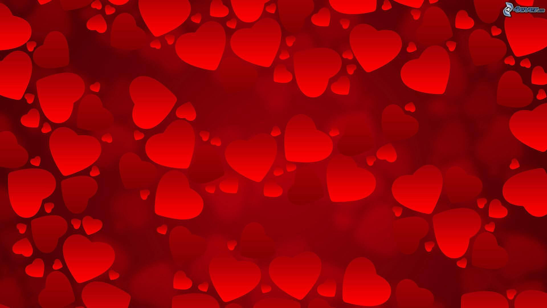 Cuori rossi, Motivo, Sfondo rosso, San Valentino, 16:9 Full HD, wallpaper widescreen