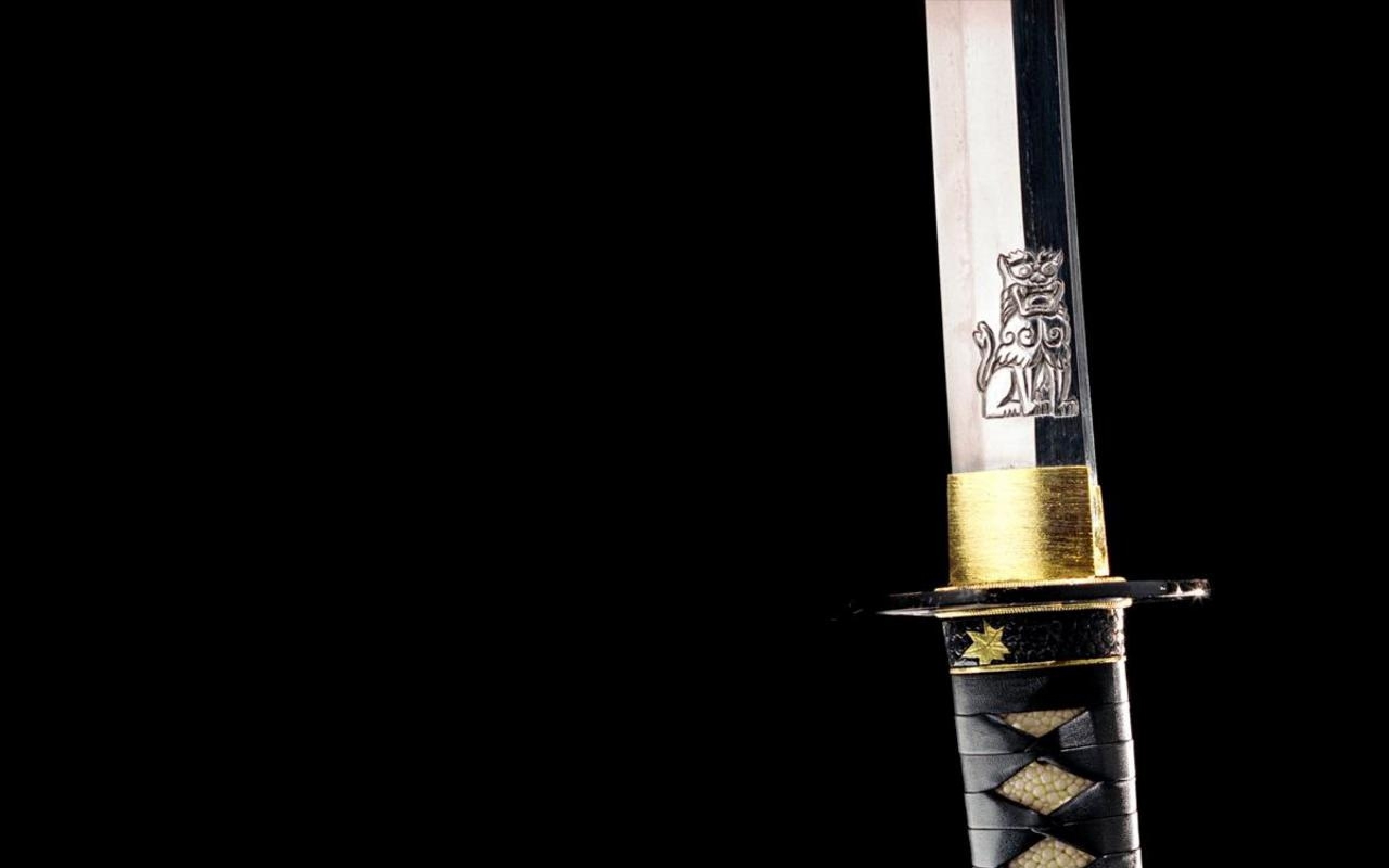 Spada di Hattori Hanzo, Kill Bill, Katana, Sfondo nero, 2K, wallpaper desktop