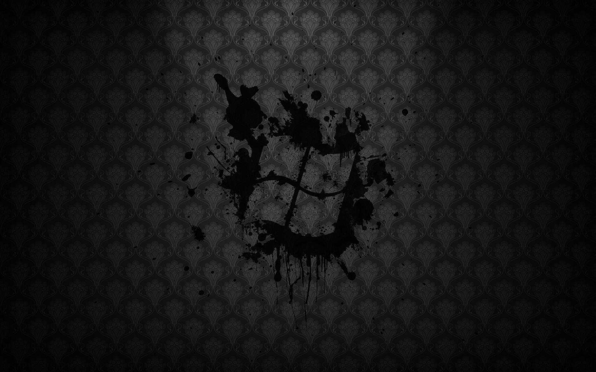 Logo Windows, Schizzi di inchiostro, Sfondo nero, Damascato, 16:10 Full HD, wallpaper widescreen