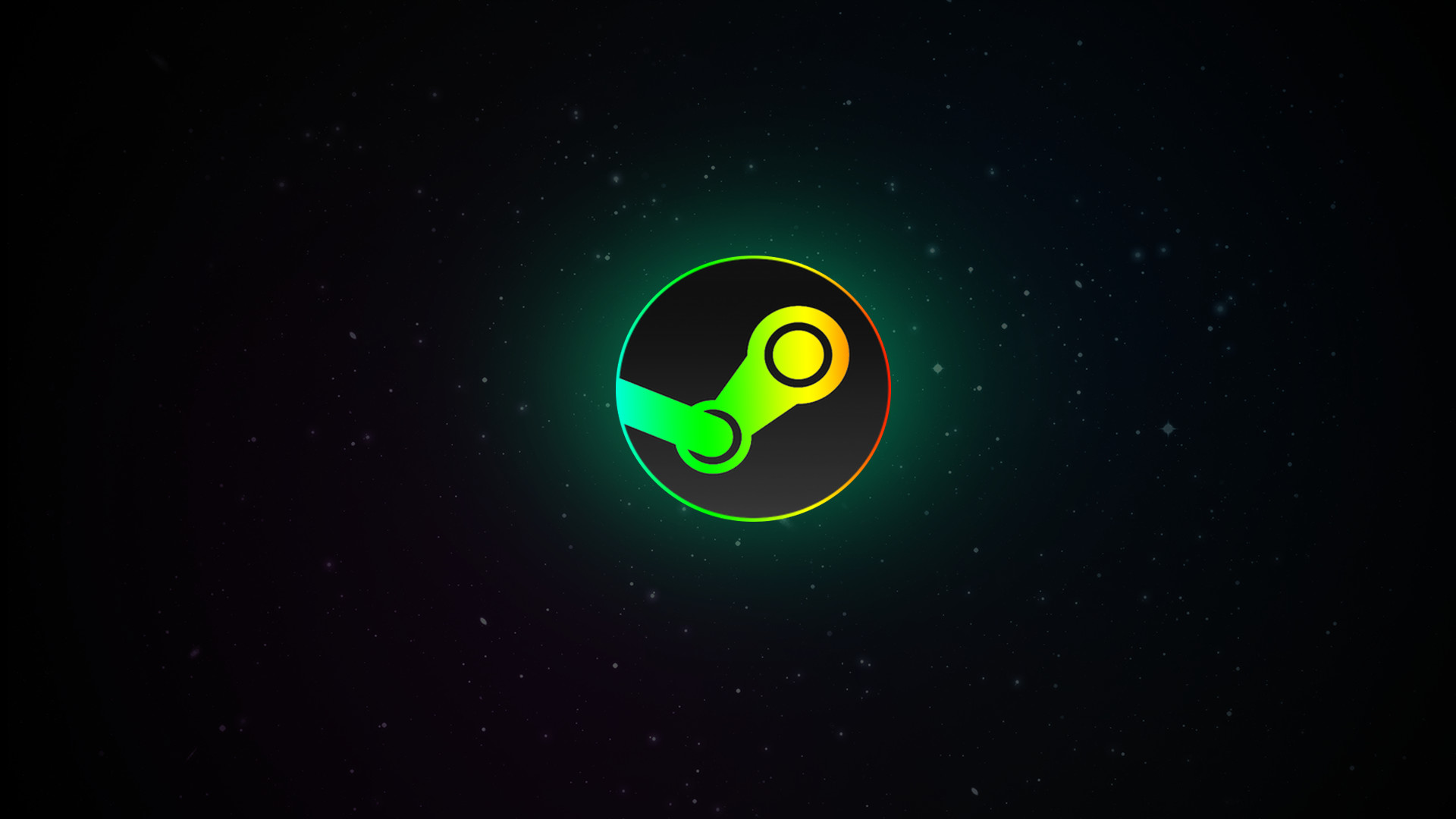 Logo Steam, Steam, Neon, Verde, 16:9 Full HD, sfondo widescreen