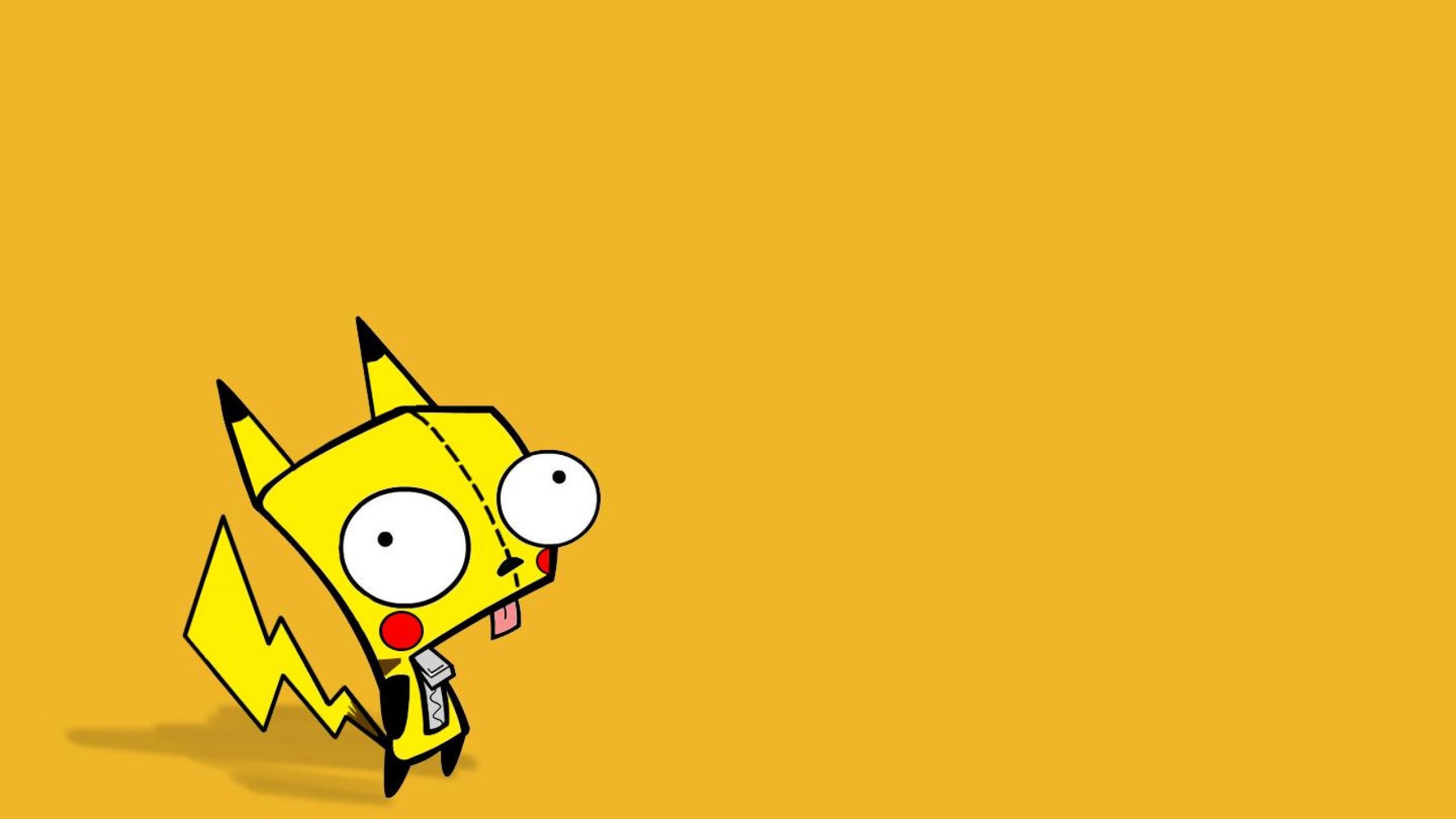 Pikachu, GIR, Invader Zim, Crossover, Giallo, 2K, sfondo per PC