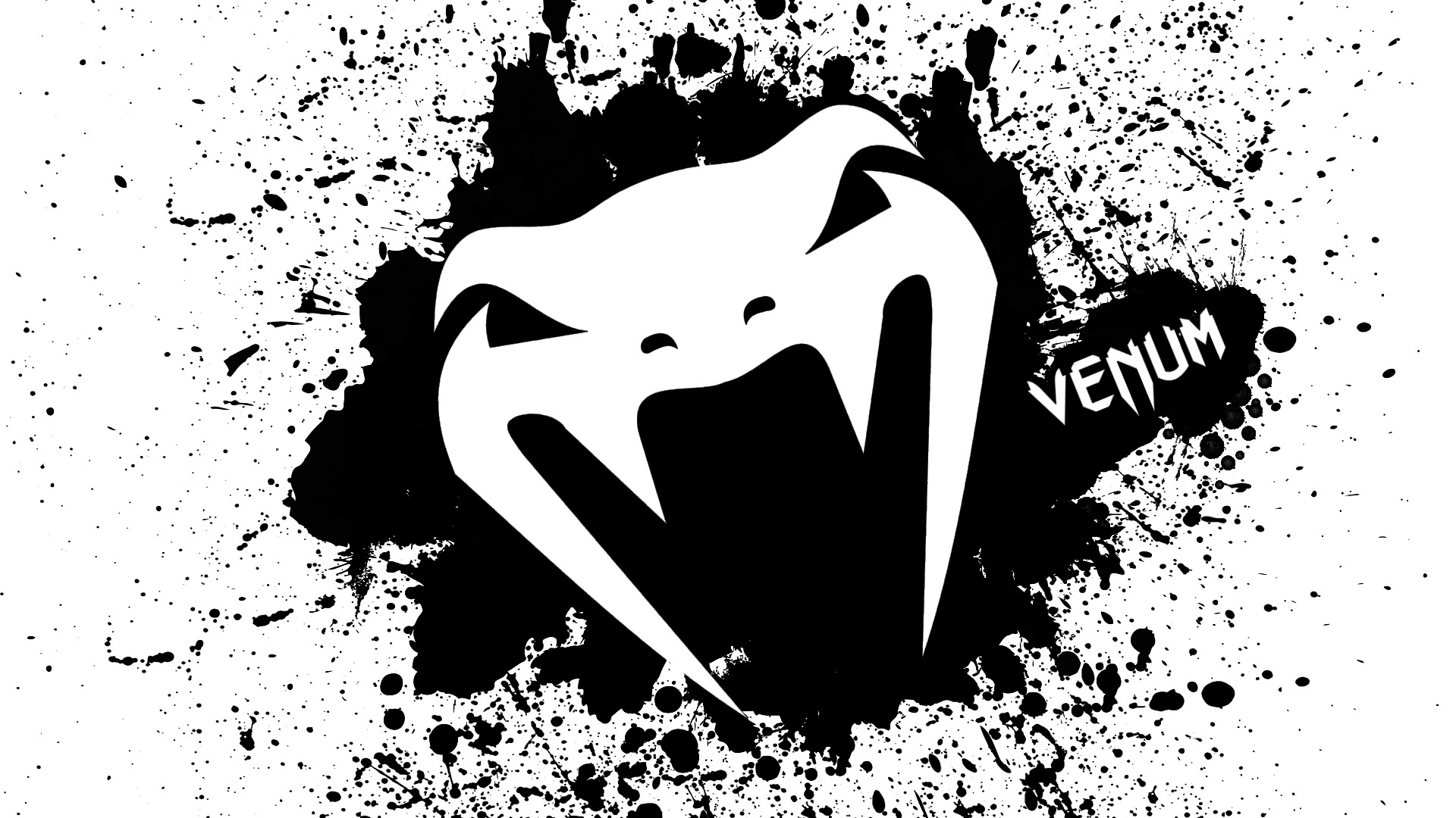 Venum, Logo, Cobra, Schizzi, Bianco e nero, 16:9 Full HD, sfondo widescreen