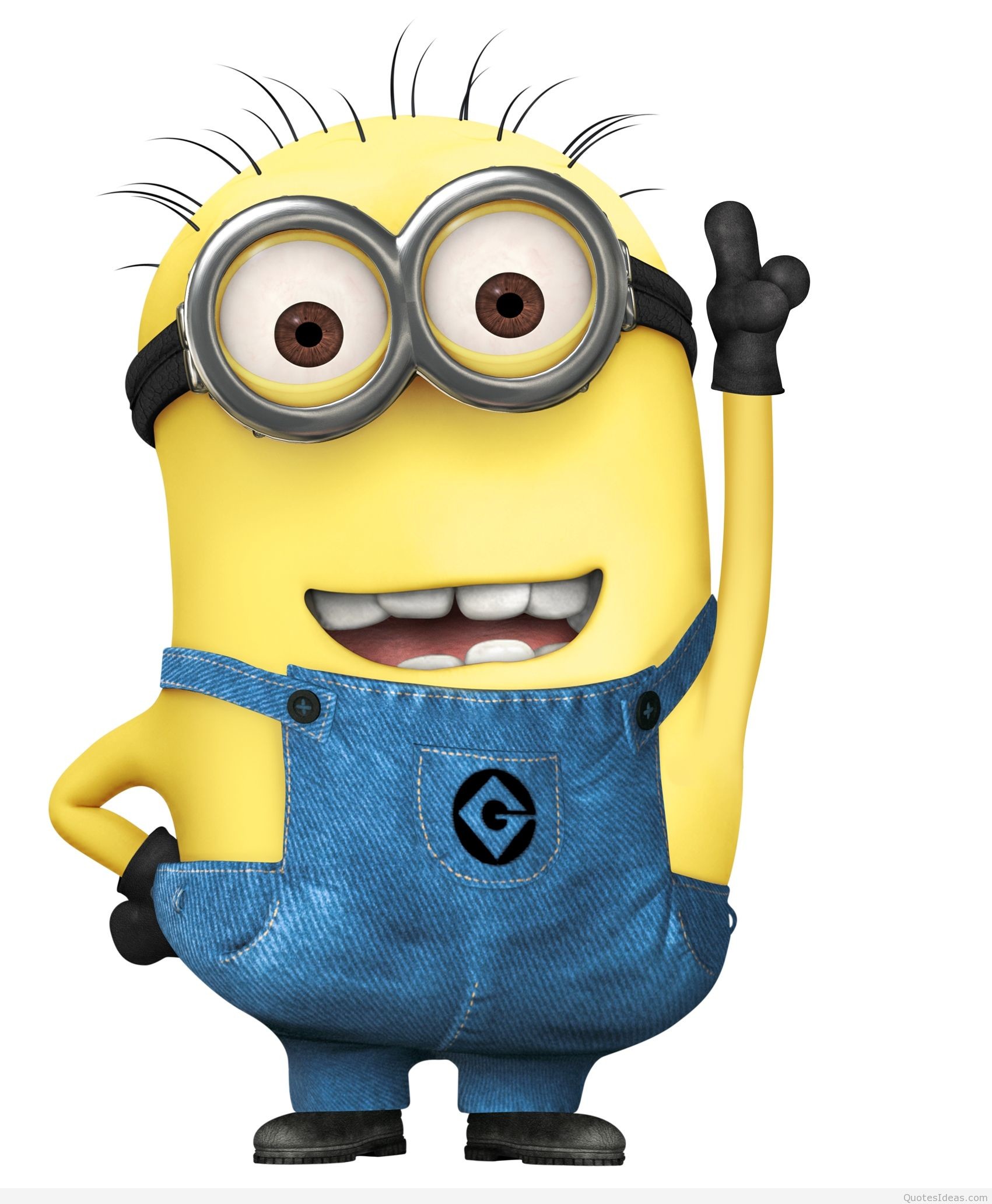 Minion, Dave, Cattivissimo me, Saluto, Sfondo bianco, QHD+, schermata di blocco Android