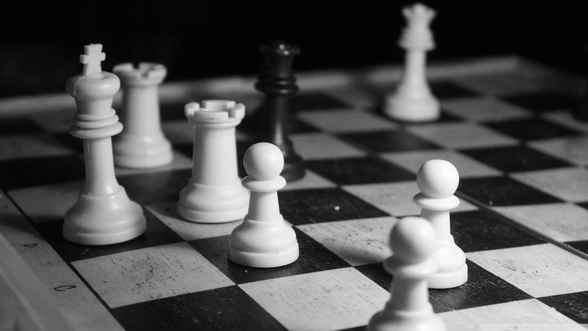 Scacchiera, Re bianco, Torri, Pedoni, 16:9 Full HD, sfondo widescreen