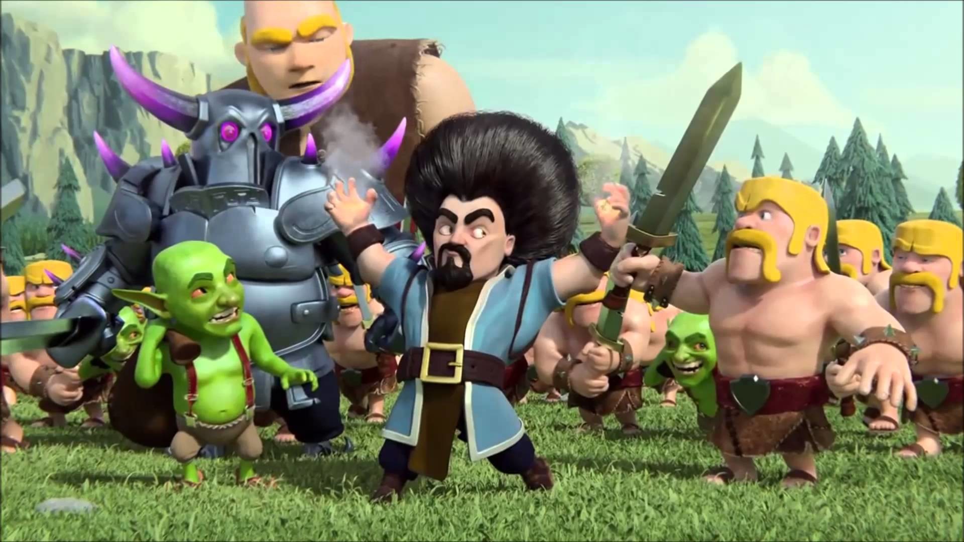 P.E.K.K.A, Goblin, Stregone, Barbaro, Gigante, Clash of Clans, Full HD, sfondo per PC e portatile